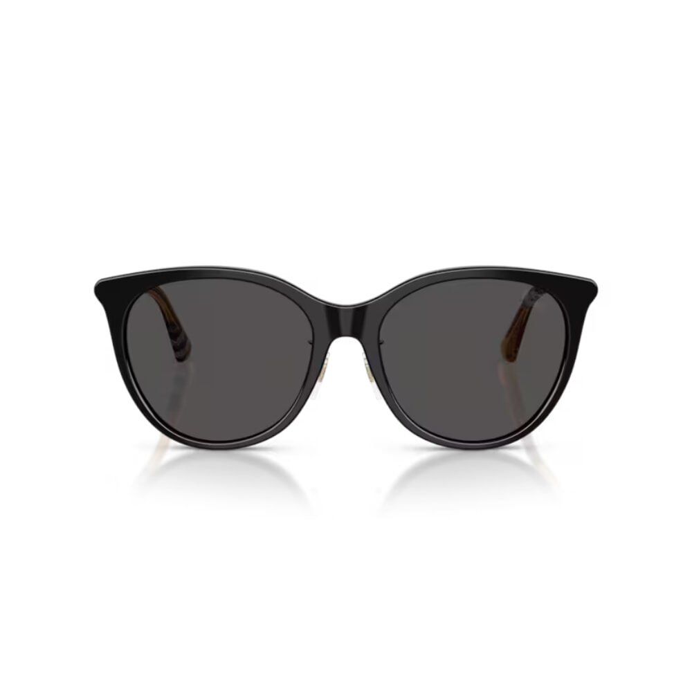 【BURBERRY】B4464D 416187-56mm 貓眼框太陽眼鏡♣(黑 深灰鏡片)