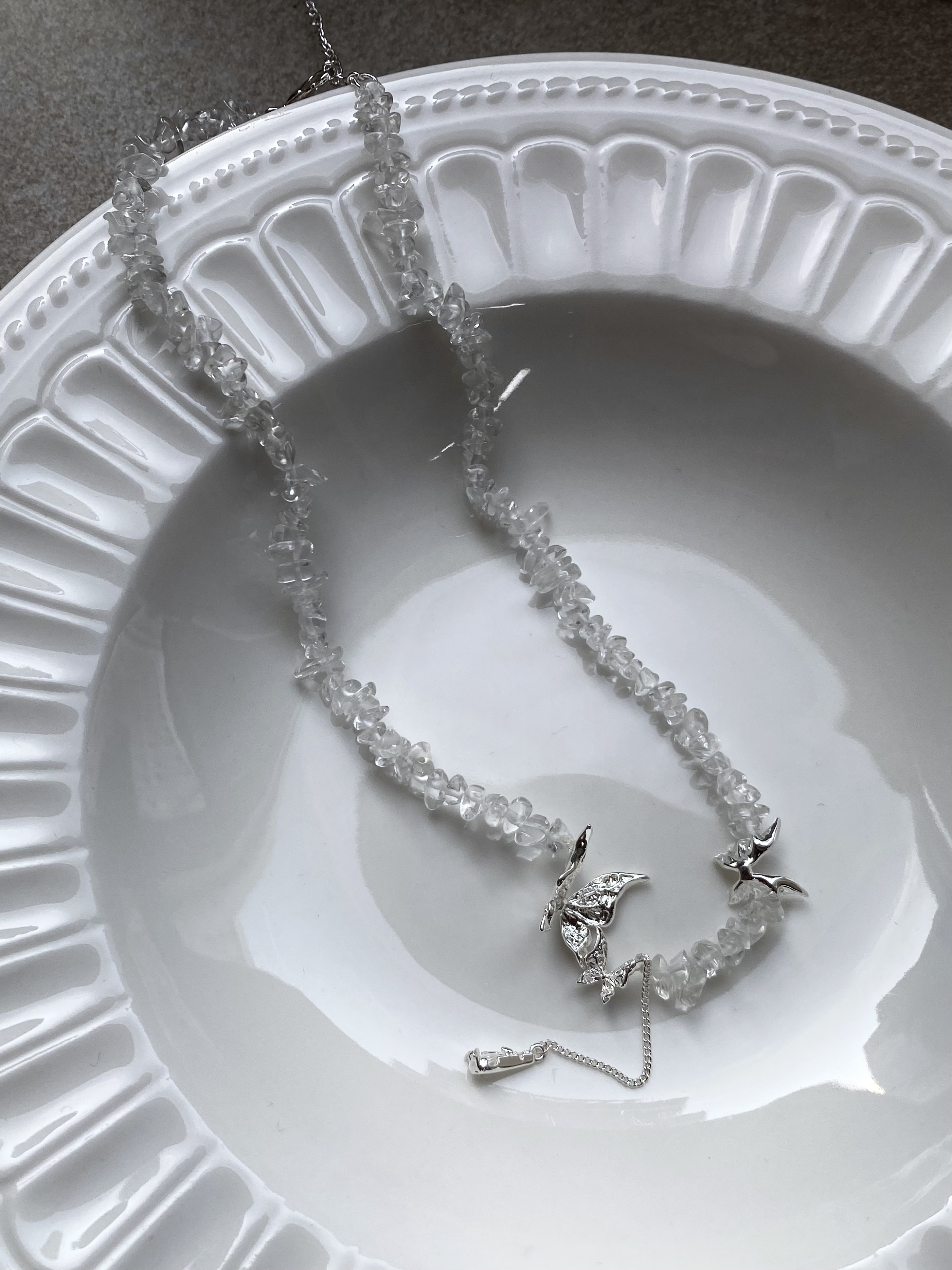 Soulmira｜月光羽蝶🌙白水晶項鍊