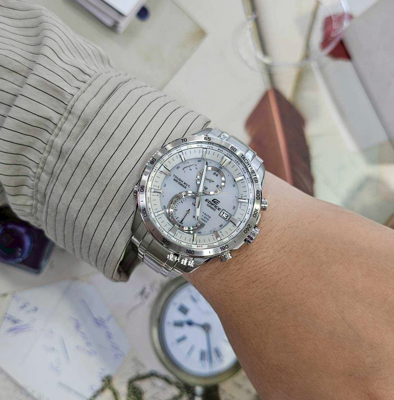 【 EDIFICE】皓月時空•銀躍天際EQW-A1400D-7A 43mm 現代鐘錶