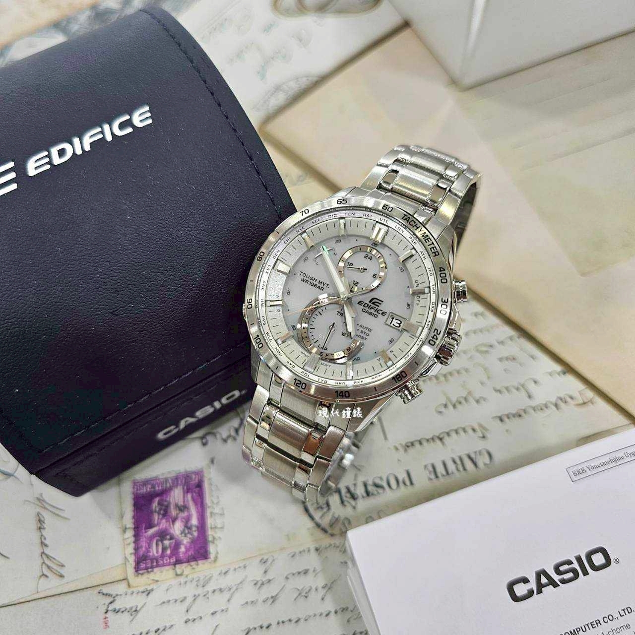 【 EDIFICE】皓月時空•銀躍天際EQW-A1400D-7A 43mm 現代鐘錶