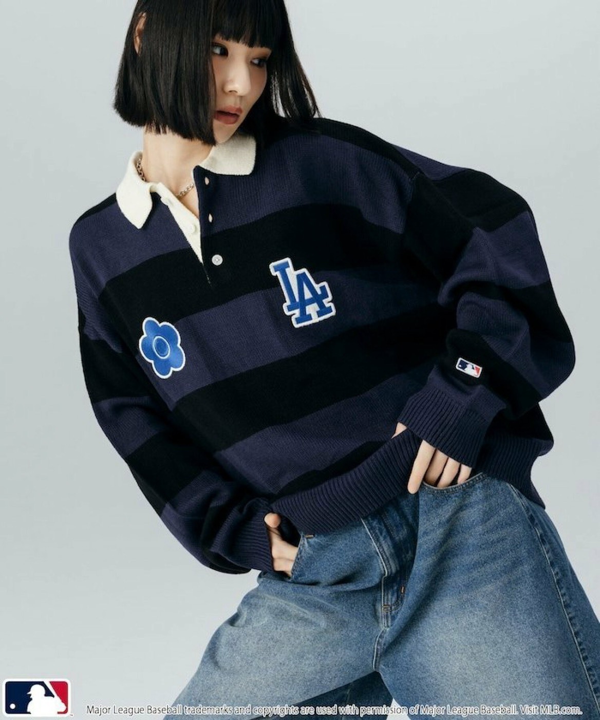 iSNEAKERS｜ [預購]日本限定 MLB × MARY QUANT 針織橄欖球衫