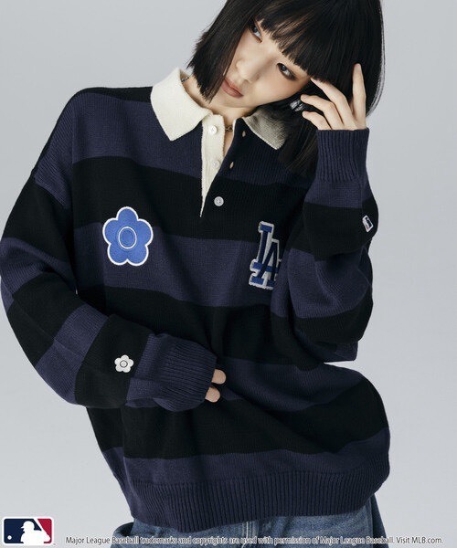 iSNEAKERS｜ [預購]日本限定 MLB × MARY QUANT 針織橄欖球衫