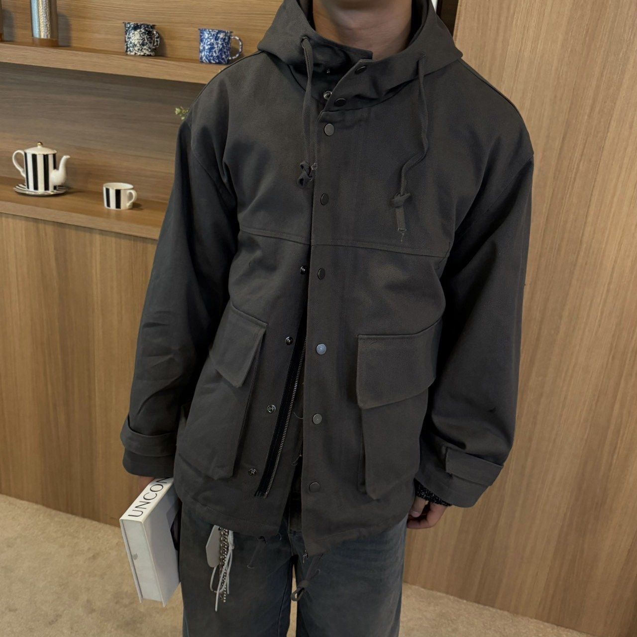 淨色連帽拉鍊外套 BY-443JK