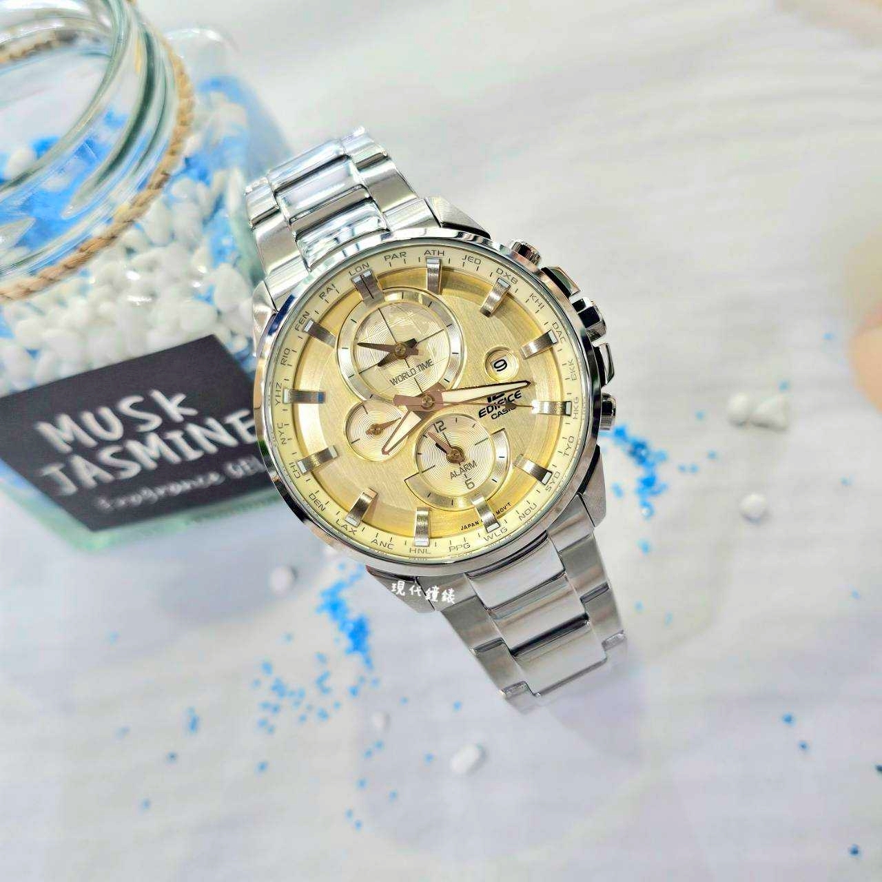 【 EDIFICE】世界之旅-時光流沙 ETD-310D-9A 43mm 現代鐘錶