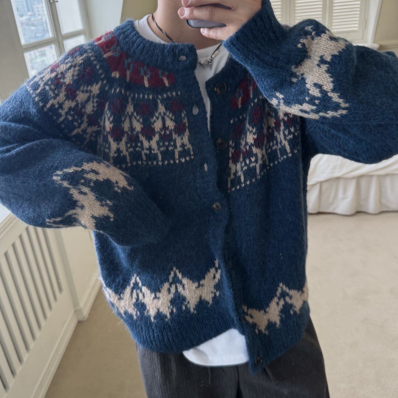 民族花開胸針織外套 BY-445JK