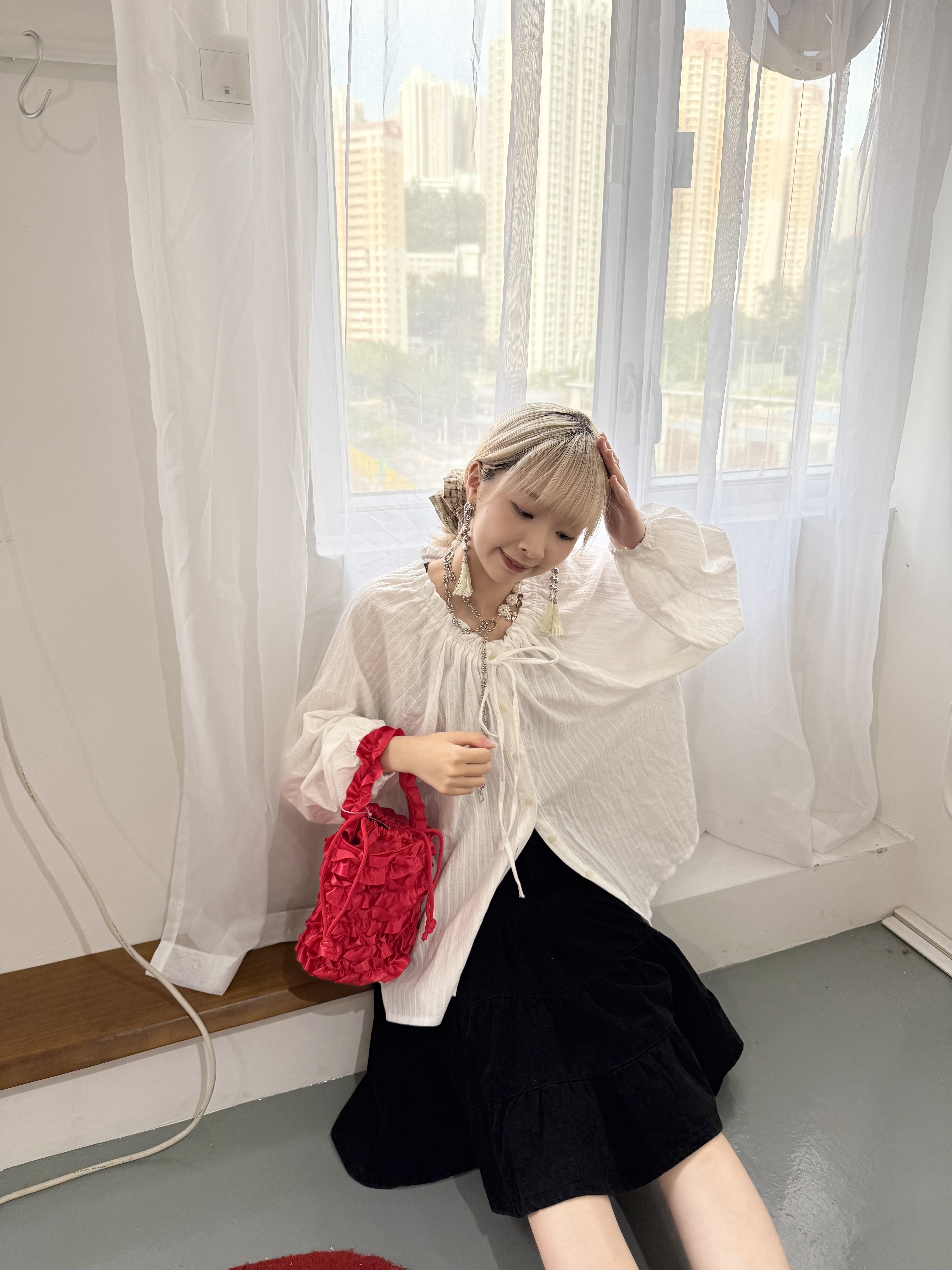 仙氣RUFFLE綁帶大傘Top