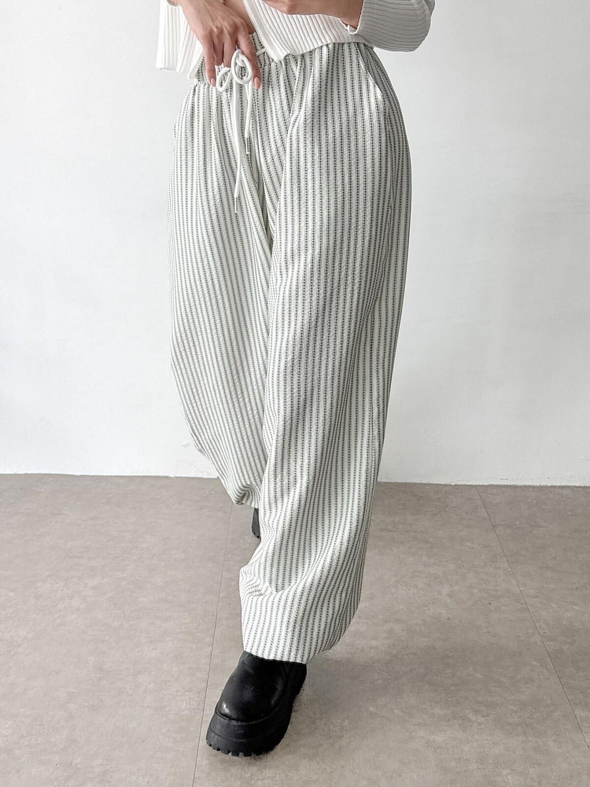 直紋可束腳鬆身褲 GUNNER-023P