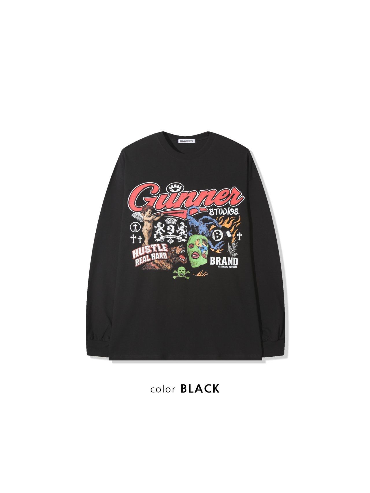 英文字圖案長袖衫 GUNNER-024T