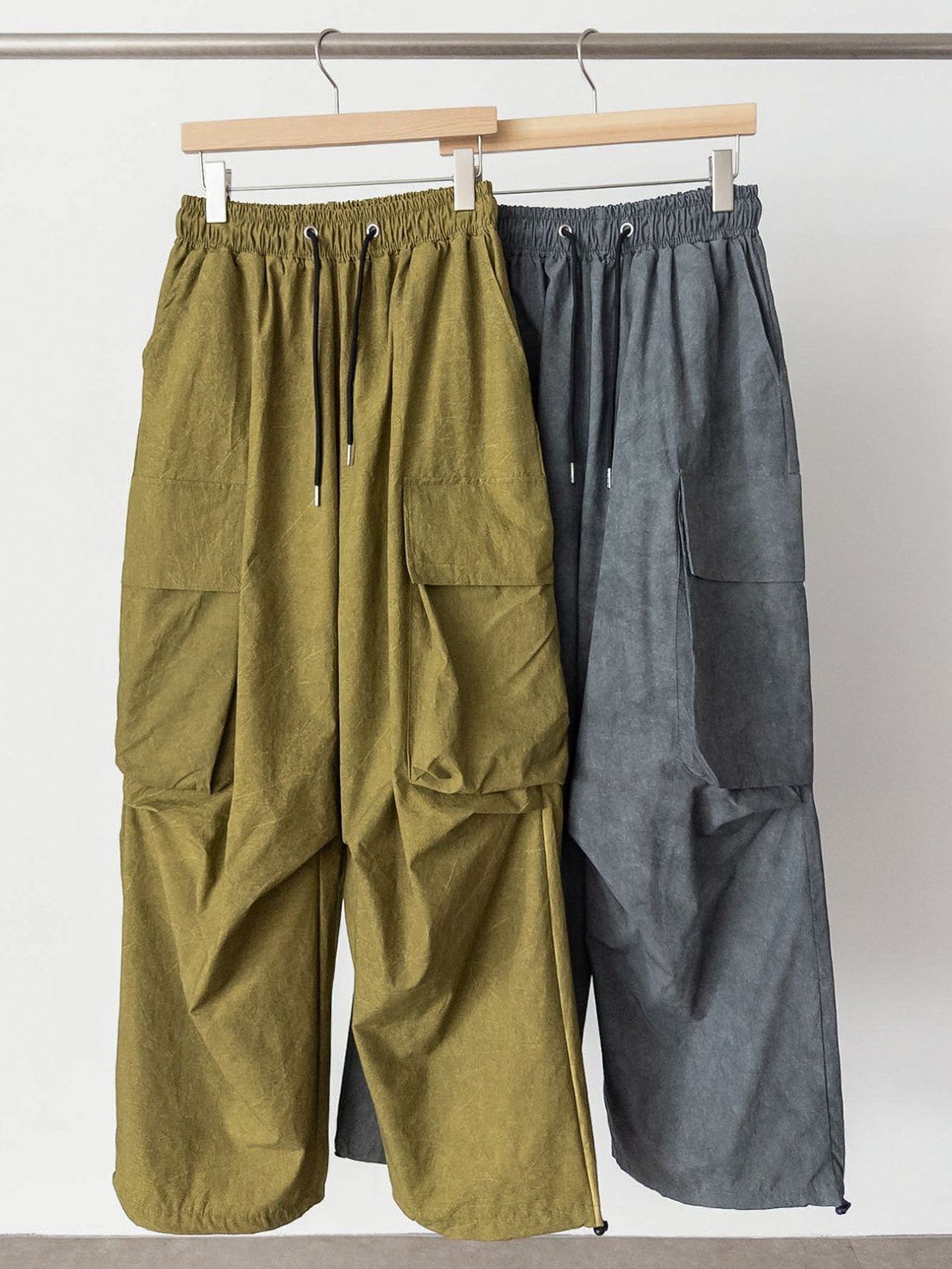 淨色可束腳工裝鬆身褲 GUNNER-028P