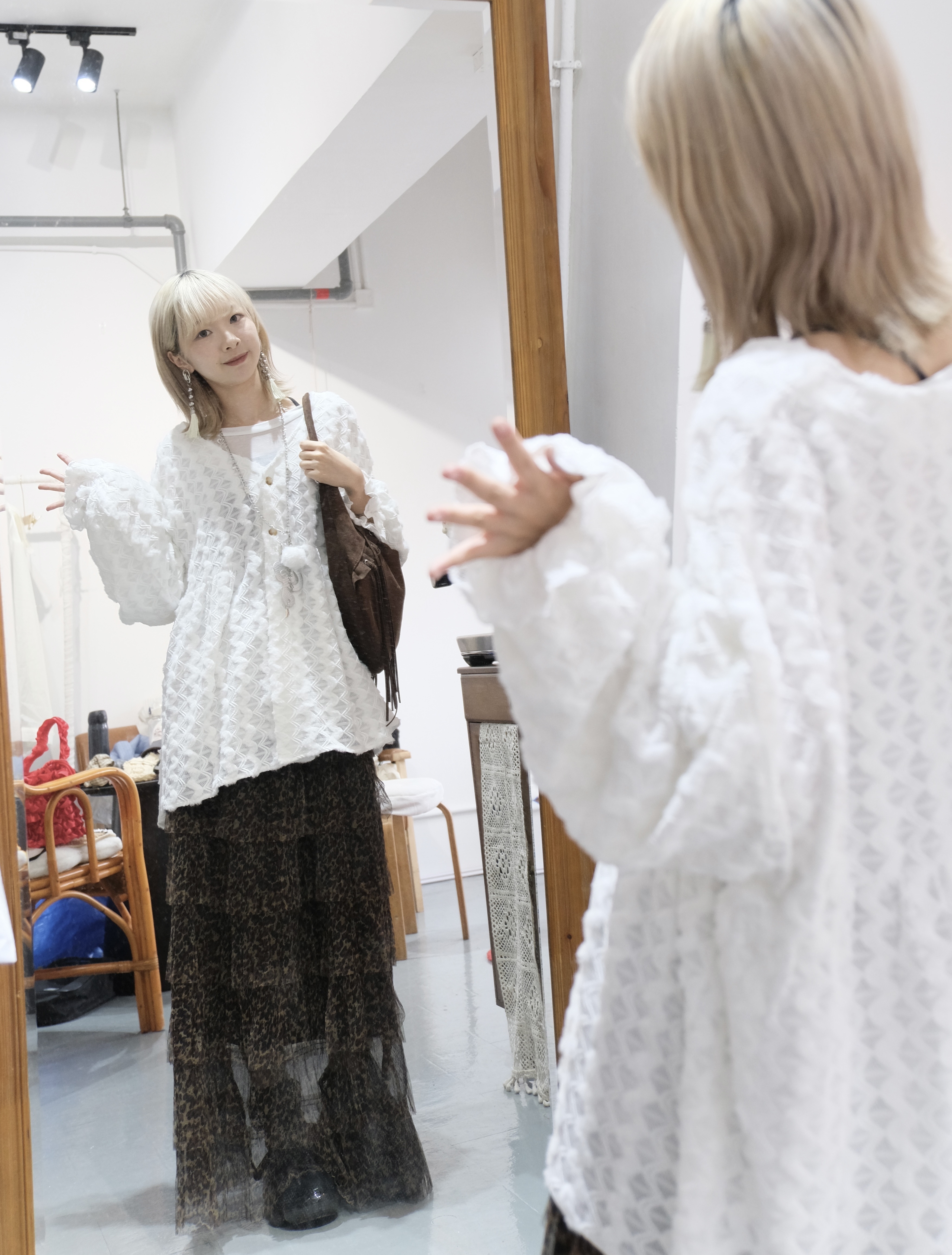 波浪毛毛OVERSIZE大傘TOP