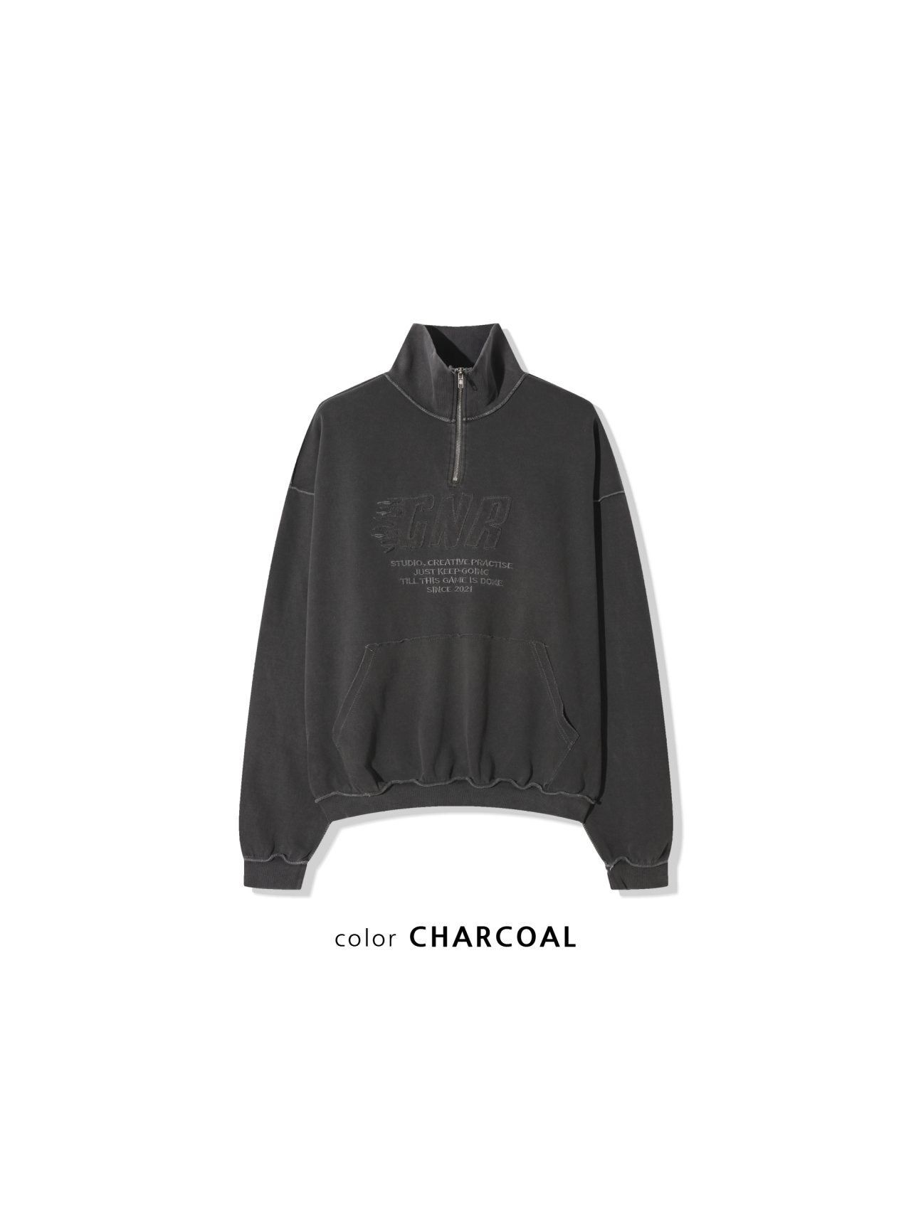 半開胸洗水英文字衛衣 GUNNER-029T