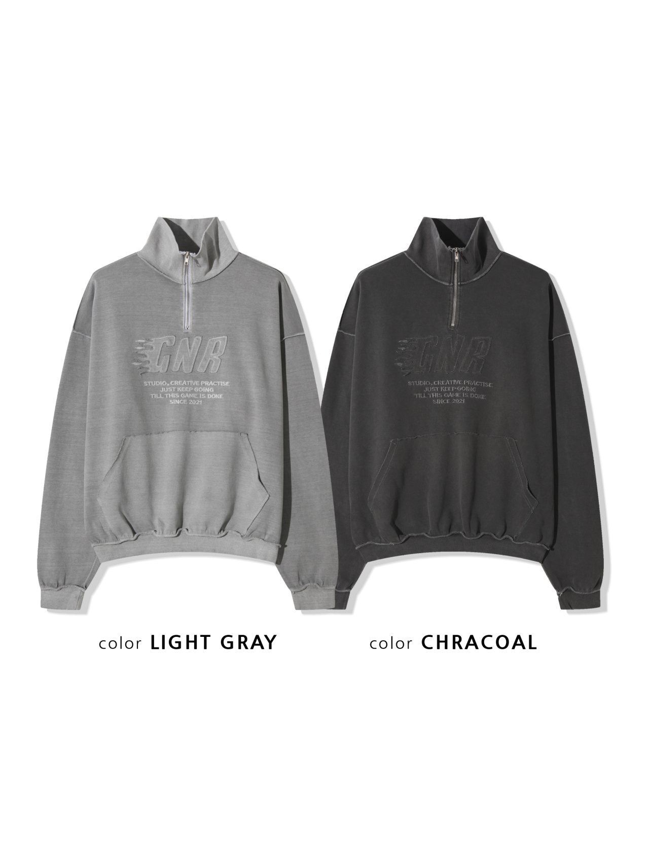 半開胸洗水英文字衛衣 GUNNER-029T