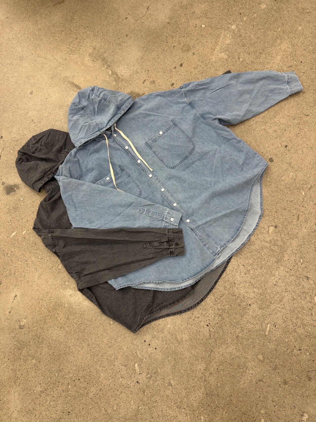 洗水淨色連帽長袖牛仔恤衫 FARMERS-101JK