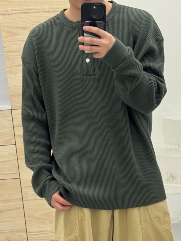 淨色半開胸長袖衫 FARMERS-102T