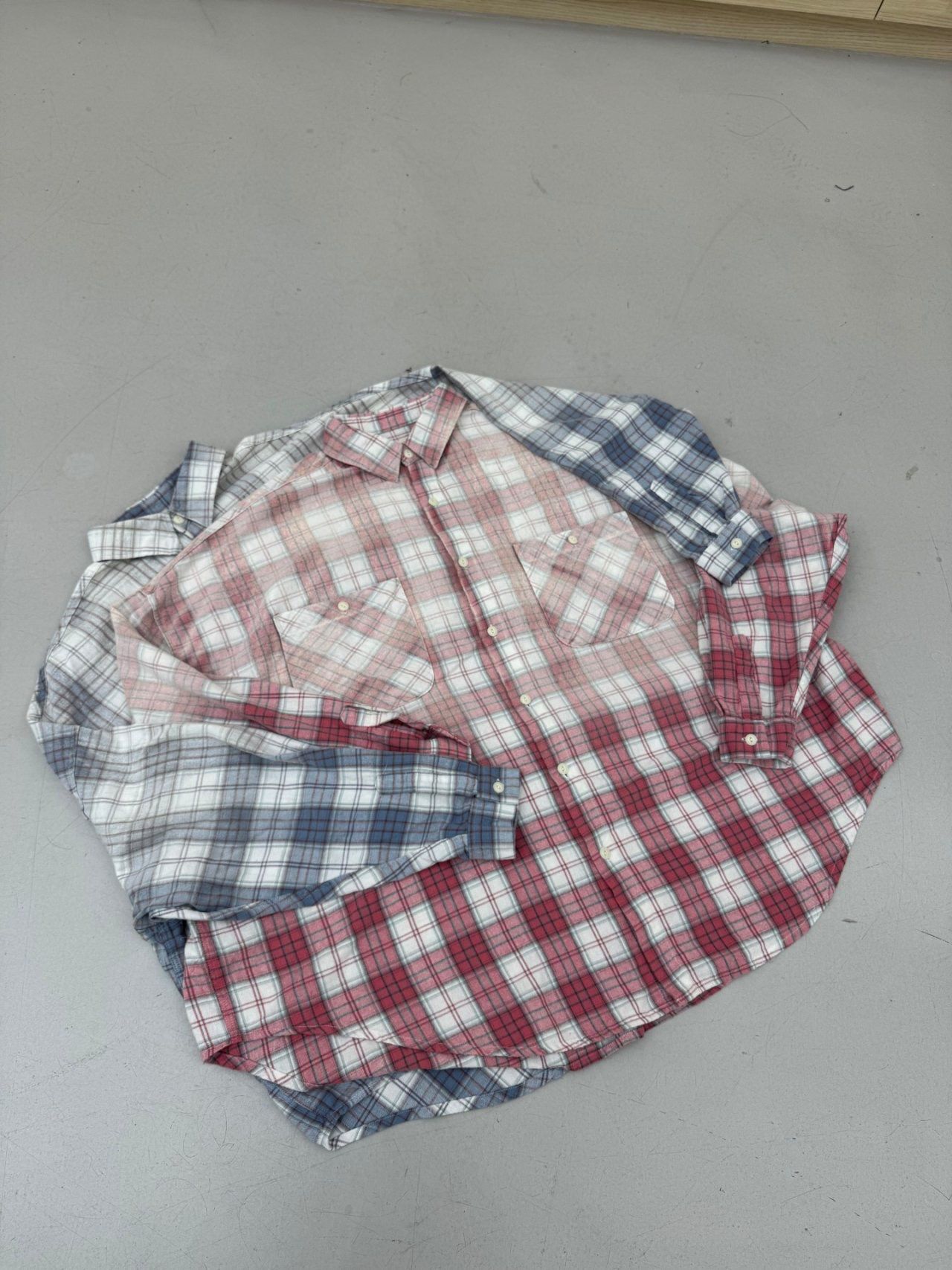 洗水格仔長袖恤衫 FARMERS-104S