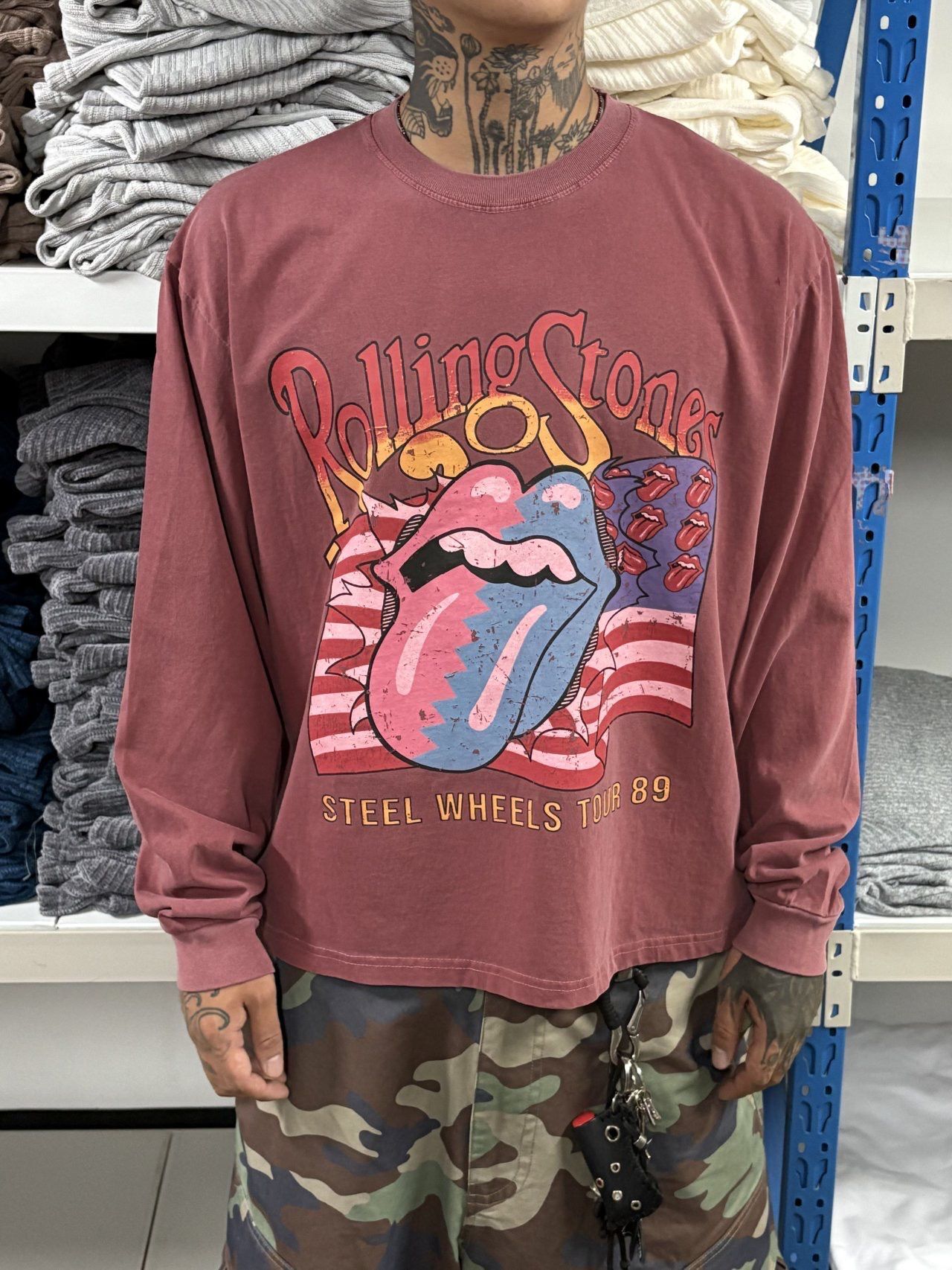 英文字圖案Boxy長袖衫  SCOPE-115T