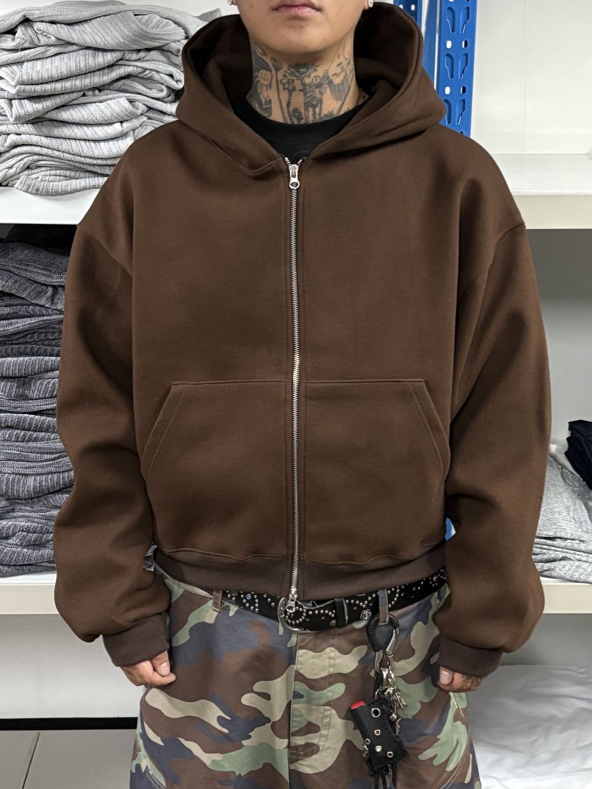 淨色連帽拉鍊Boxy外套 SCOPE-119JK