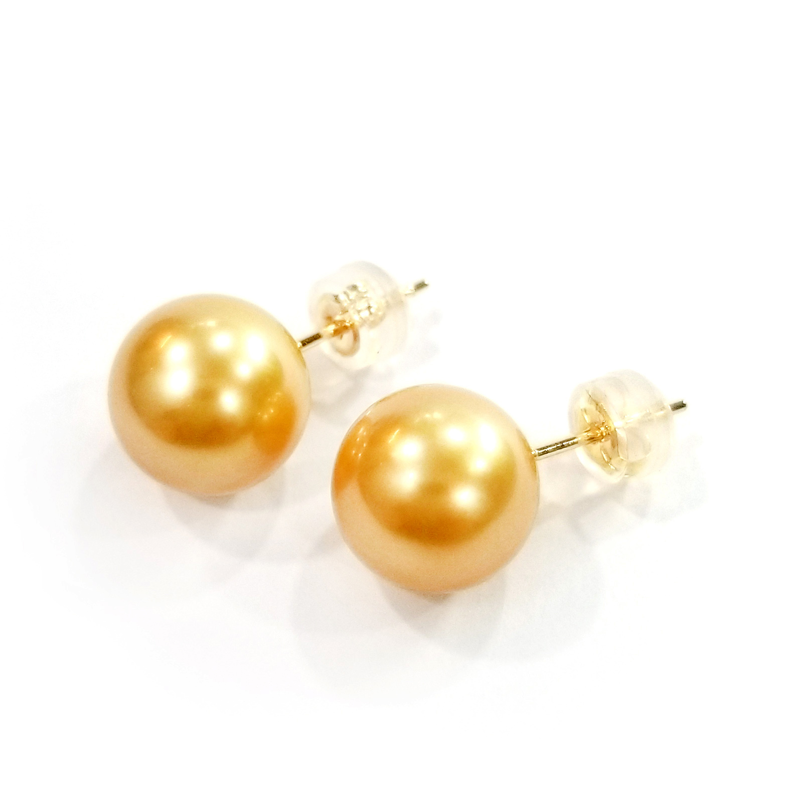 18K黃金白蝶真珠耳環