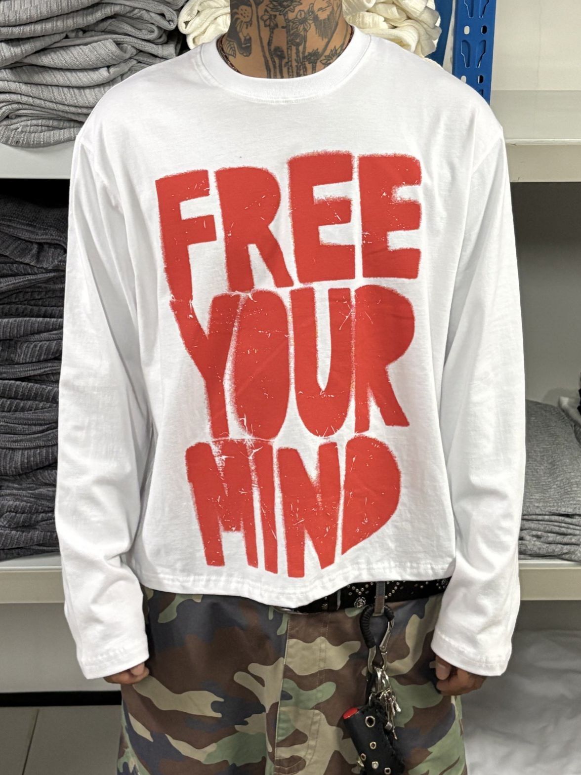 英文字Boxy長袖衫 SCOPE-120T