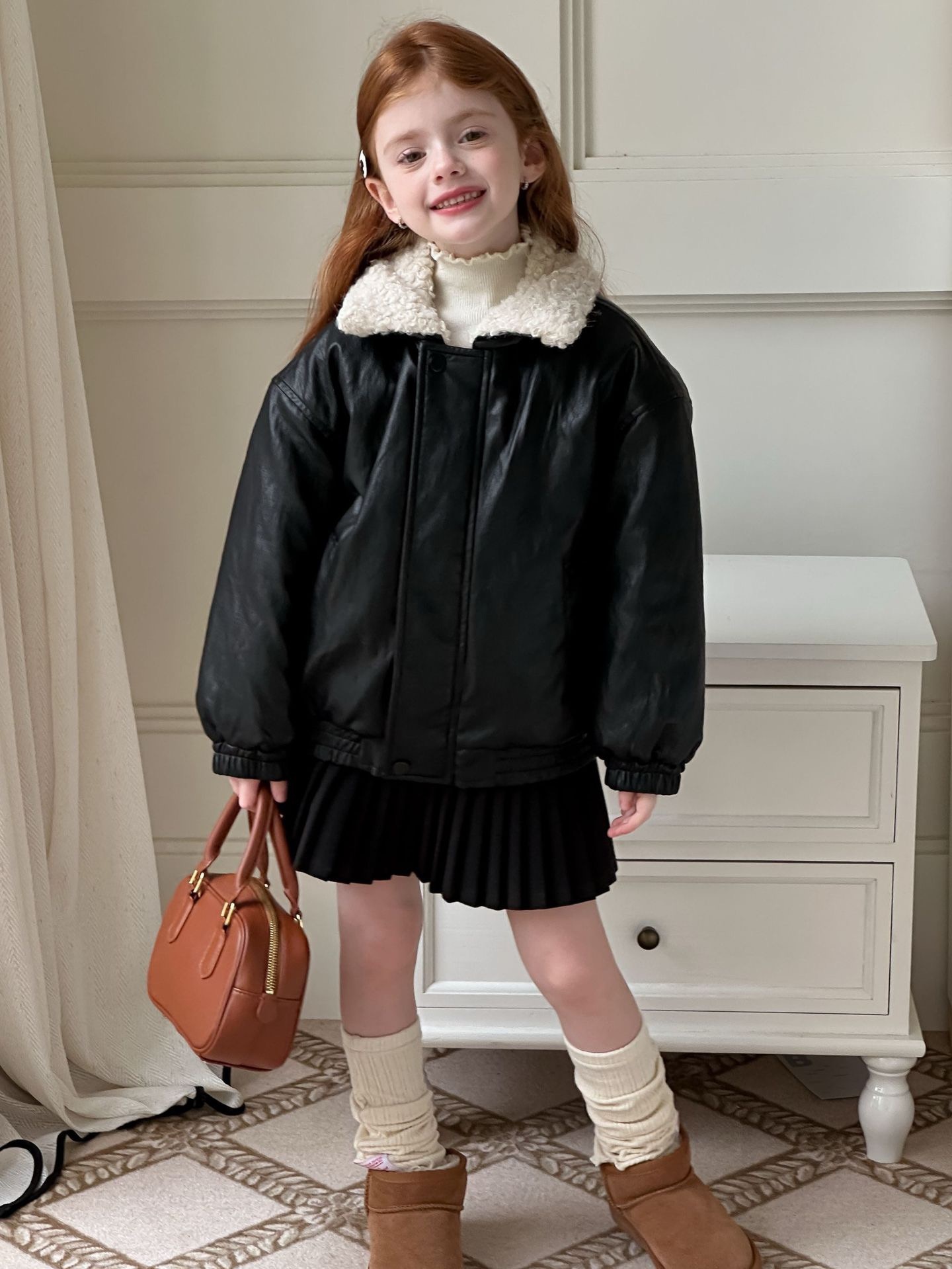 加厚防風保暖皮外套