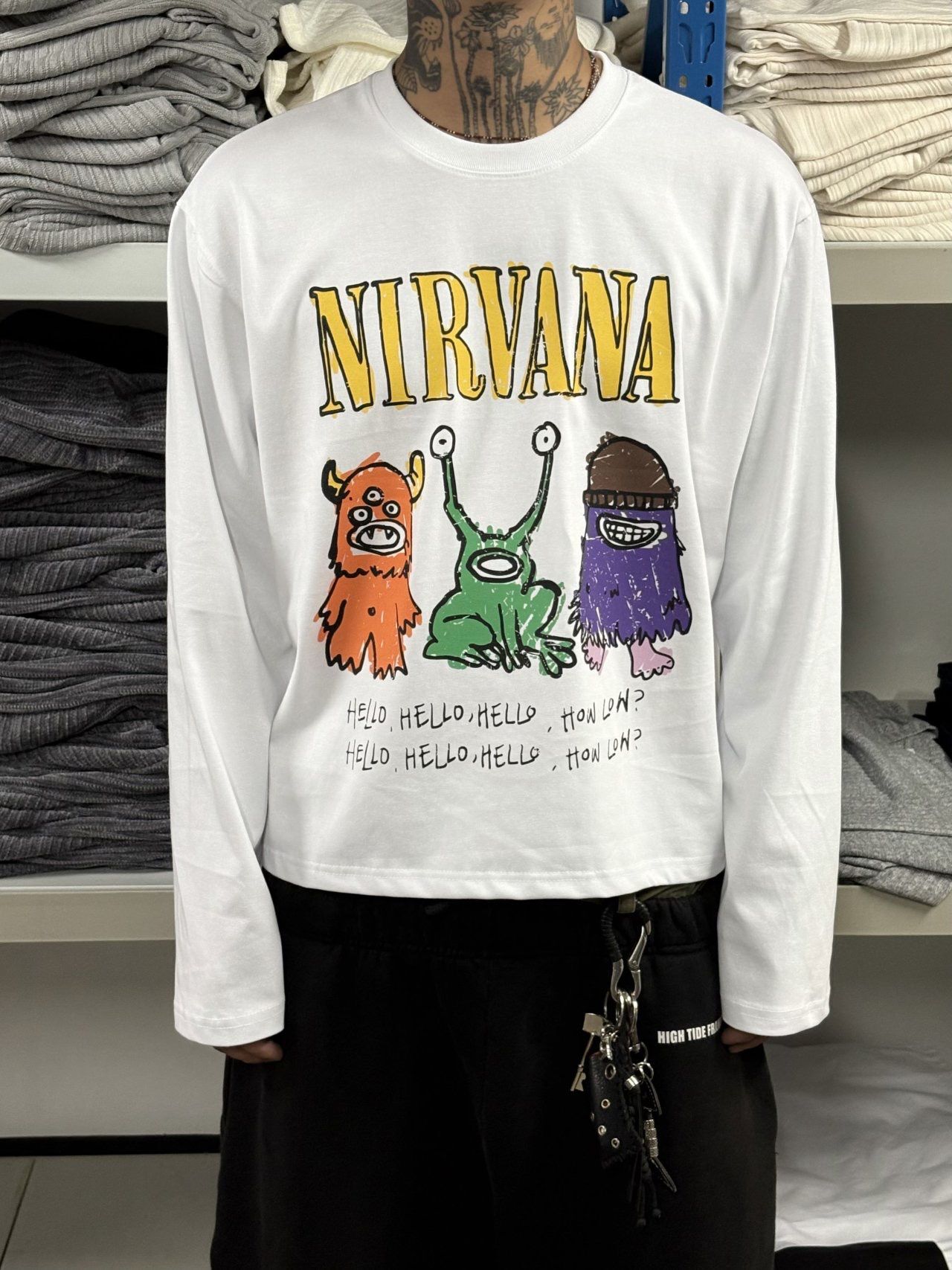 英文字圖案Boxy長袖衫 SCOPE-130T