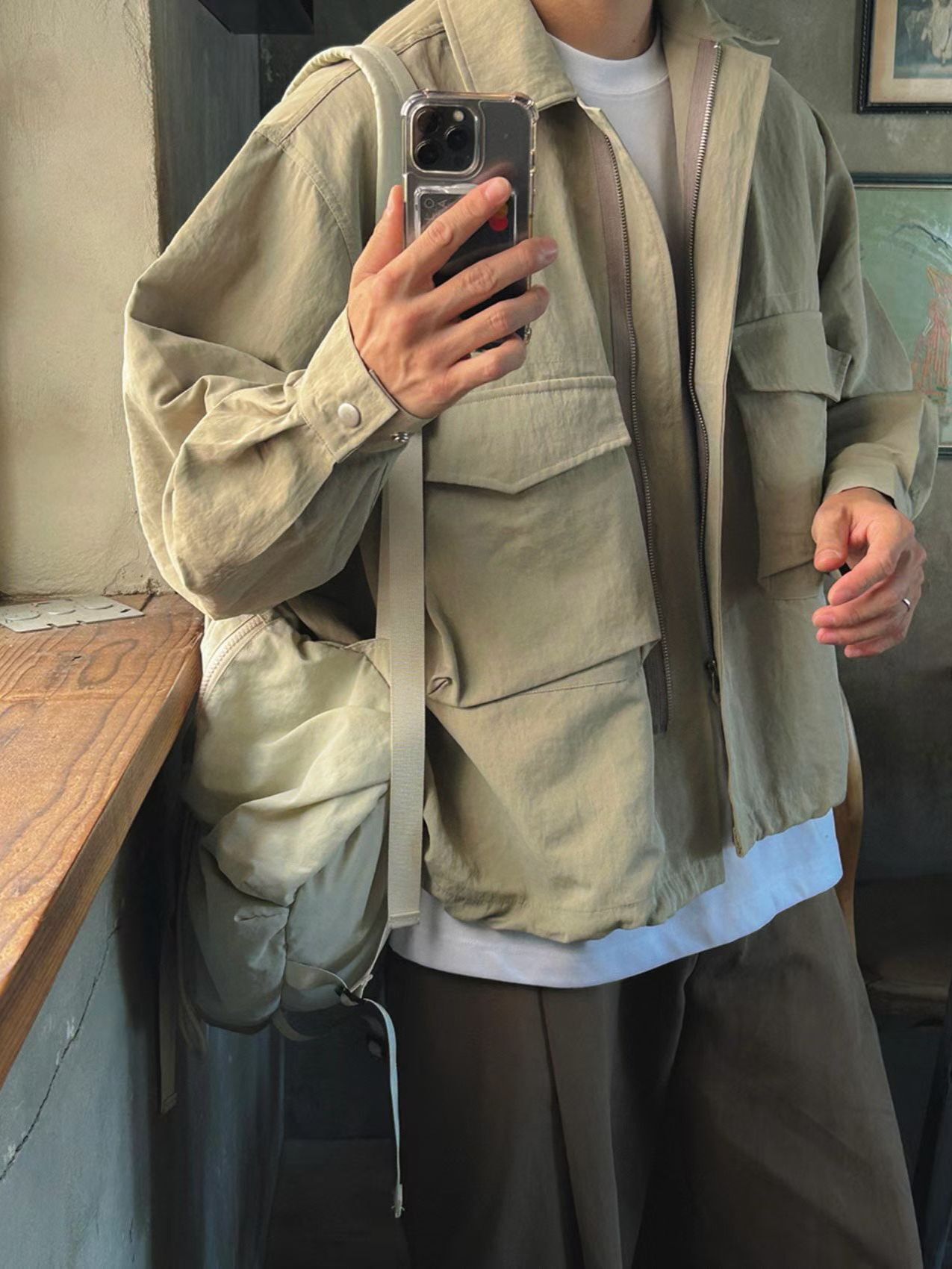 淨色反領拉鍊外套 ANSWER-006JK