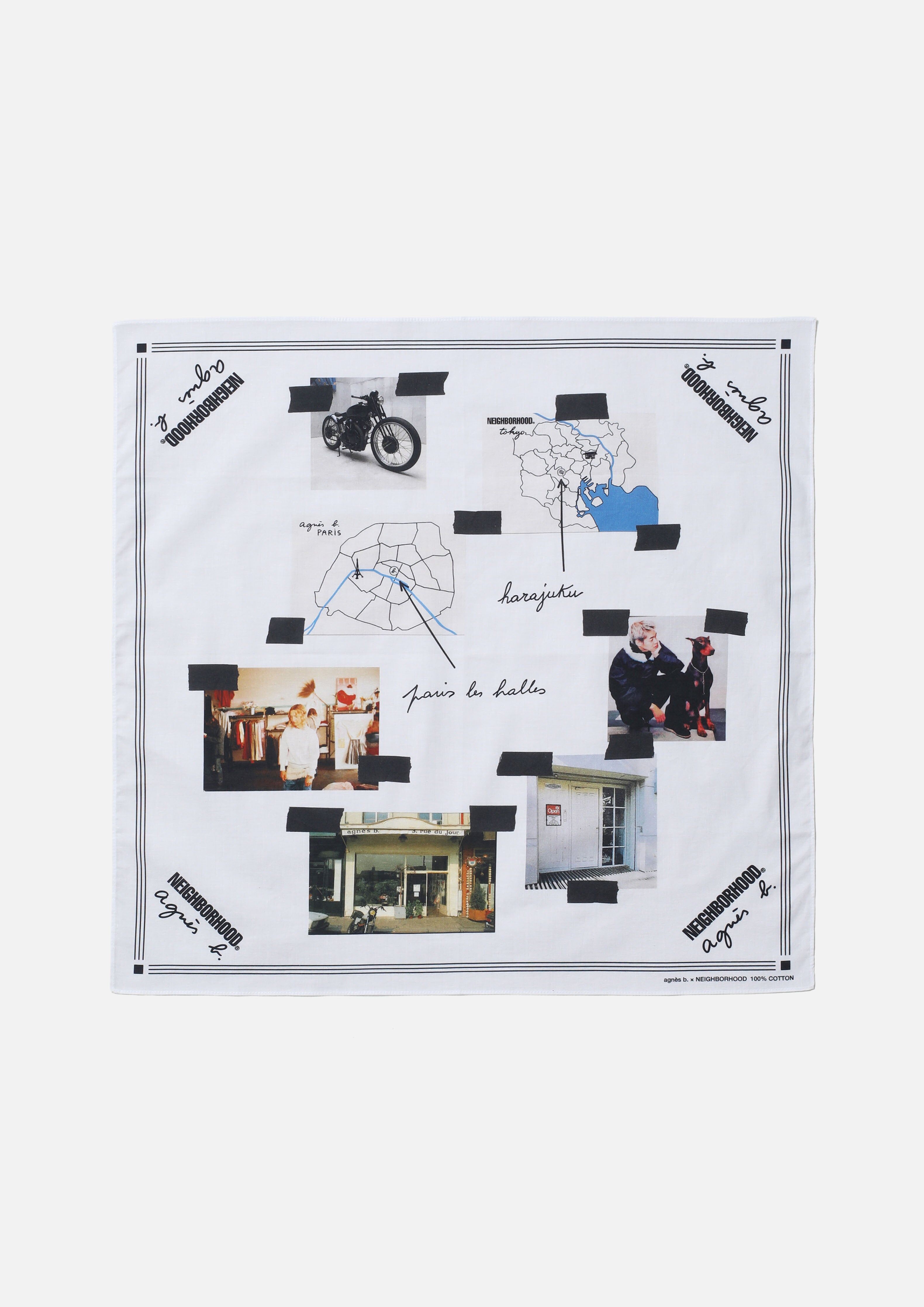 2025AW NEIGHBORHOOD NBHD NH X AGNES B. . BANDANA 超熱門 聯名 方巾 頭巾 現貨 2527270N-AC02S