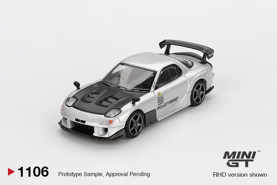 【預訂】Mini GT 1106 Mazda RX-7 RE-Amemiya Silver Metallic