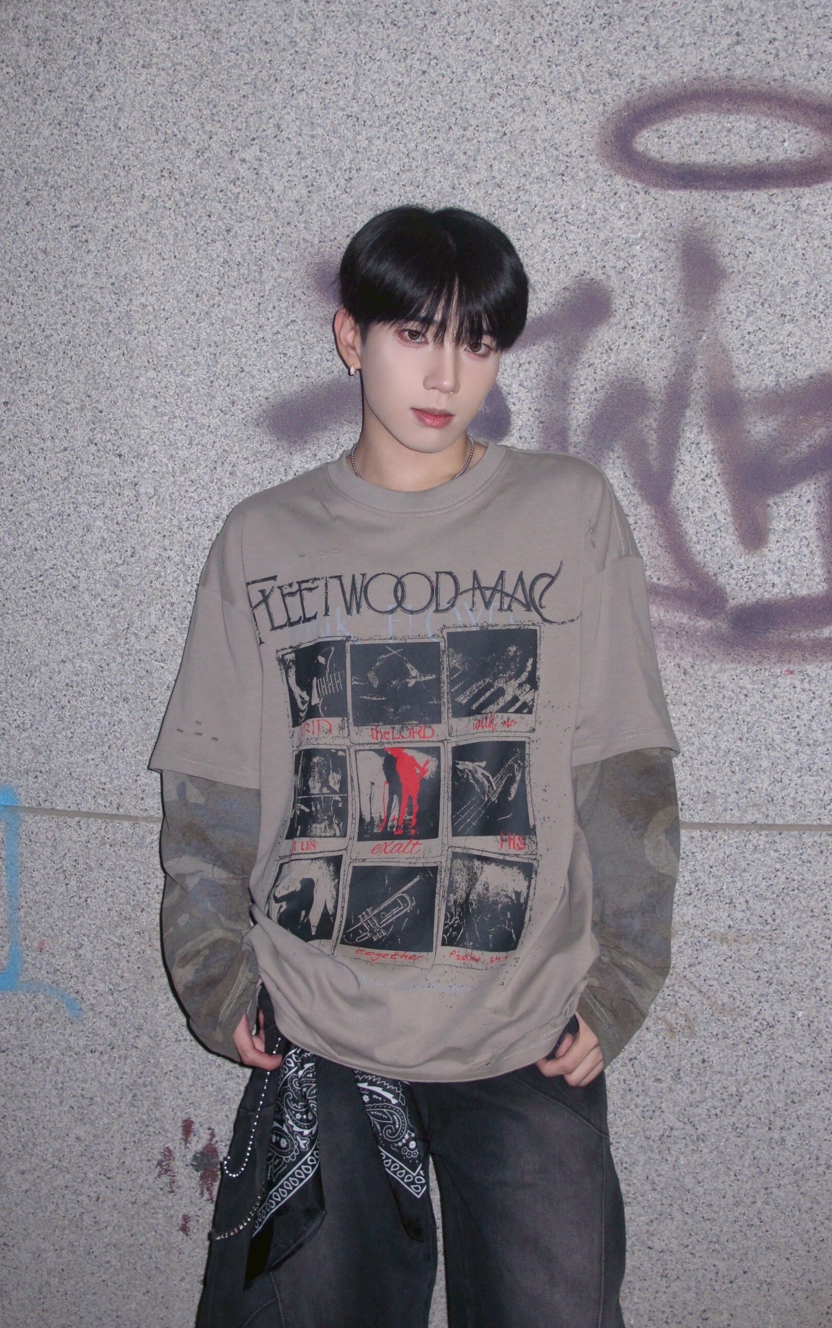 (GOAL)美式拼接假兩件迷彩長袖 淺22548C25