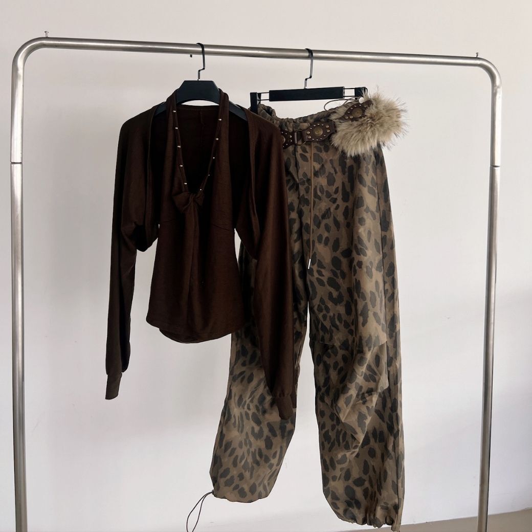 【波希米辣妹】DOMISS性感削肩領背心+外罩兩件套 Y2K (現貨)