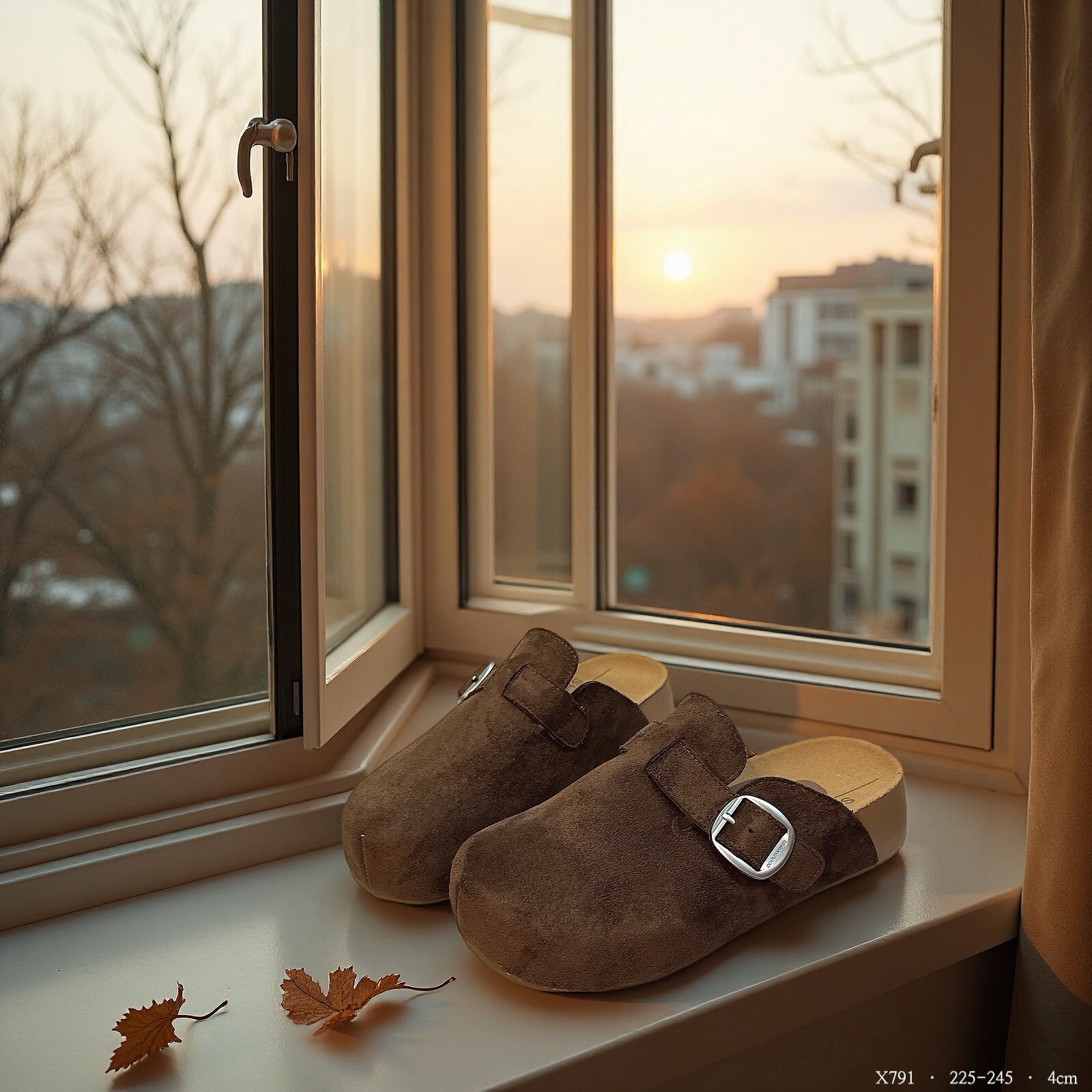 X791韓國霧絨厚底勃肯拖鞋