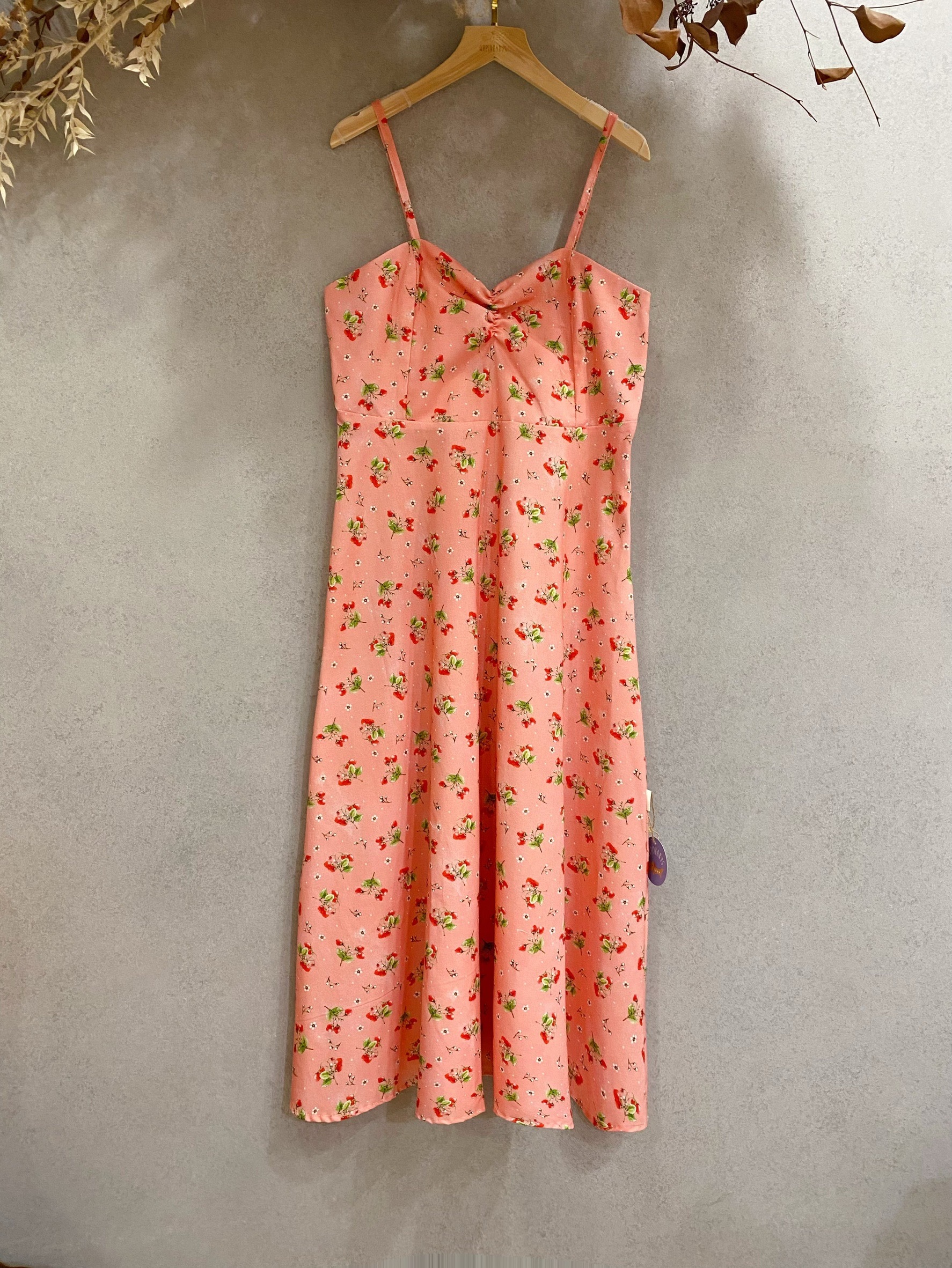 桃粉草莓 媽咪白雪公主長洋裝(M)