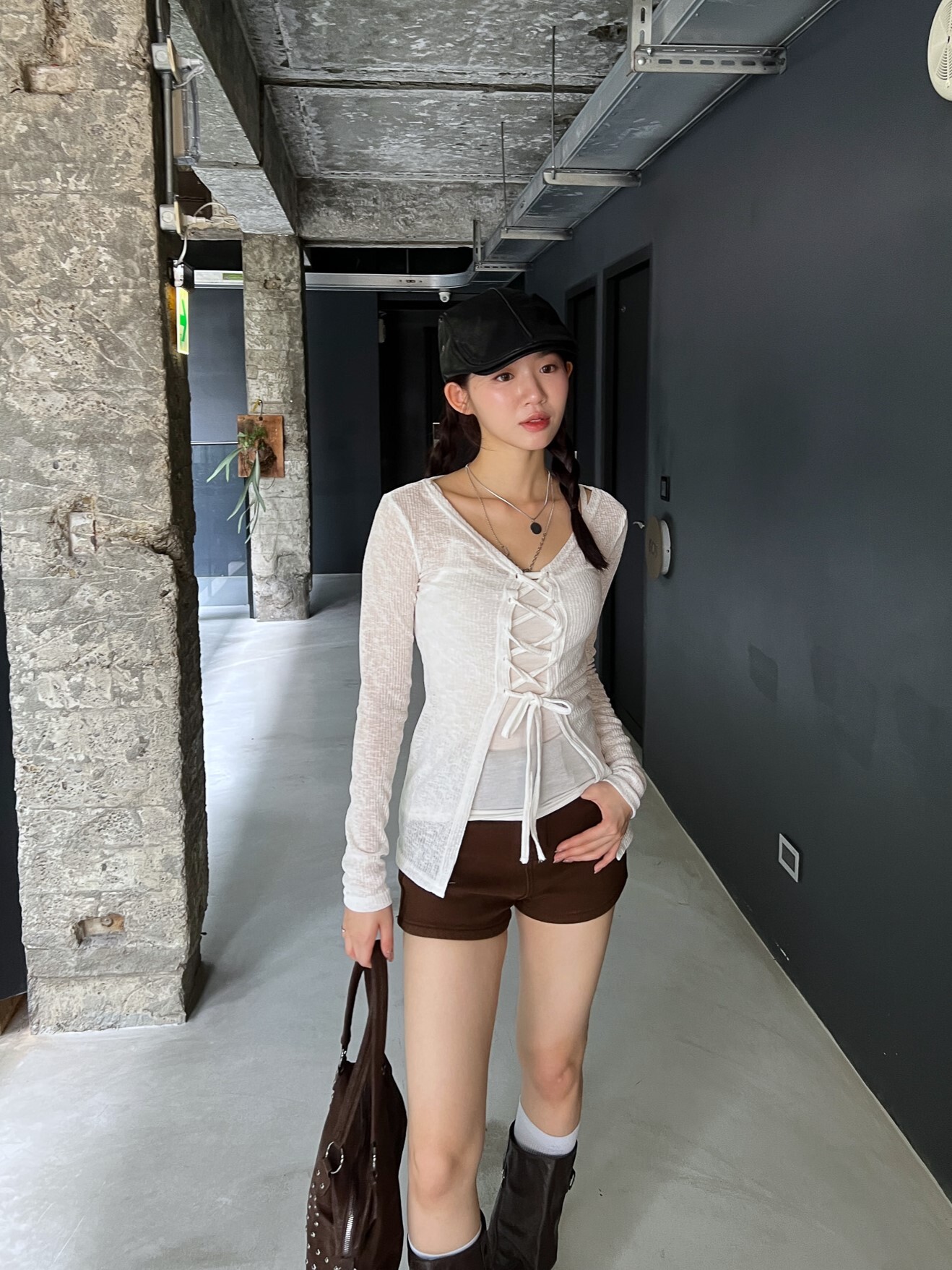 ISA_Korea-一件換季! 疊穿款針織馬甲綁帶上衣_59040