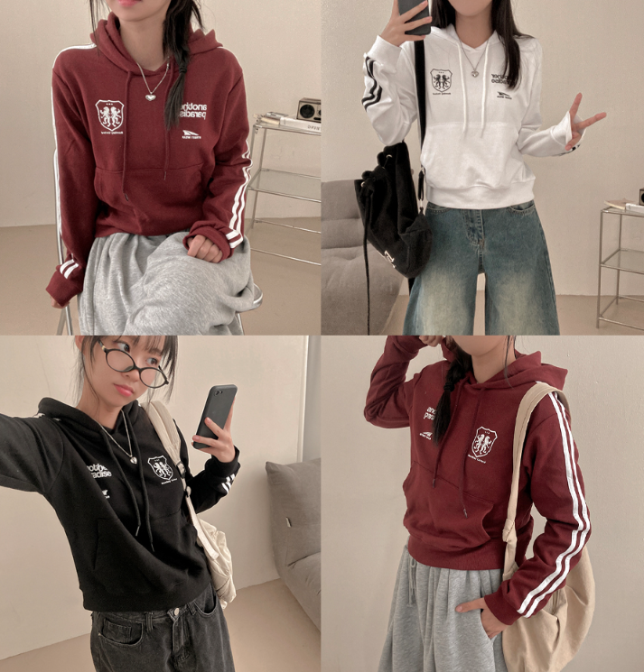 早秋預訂｜SPORTY LINE CROP HOODIE