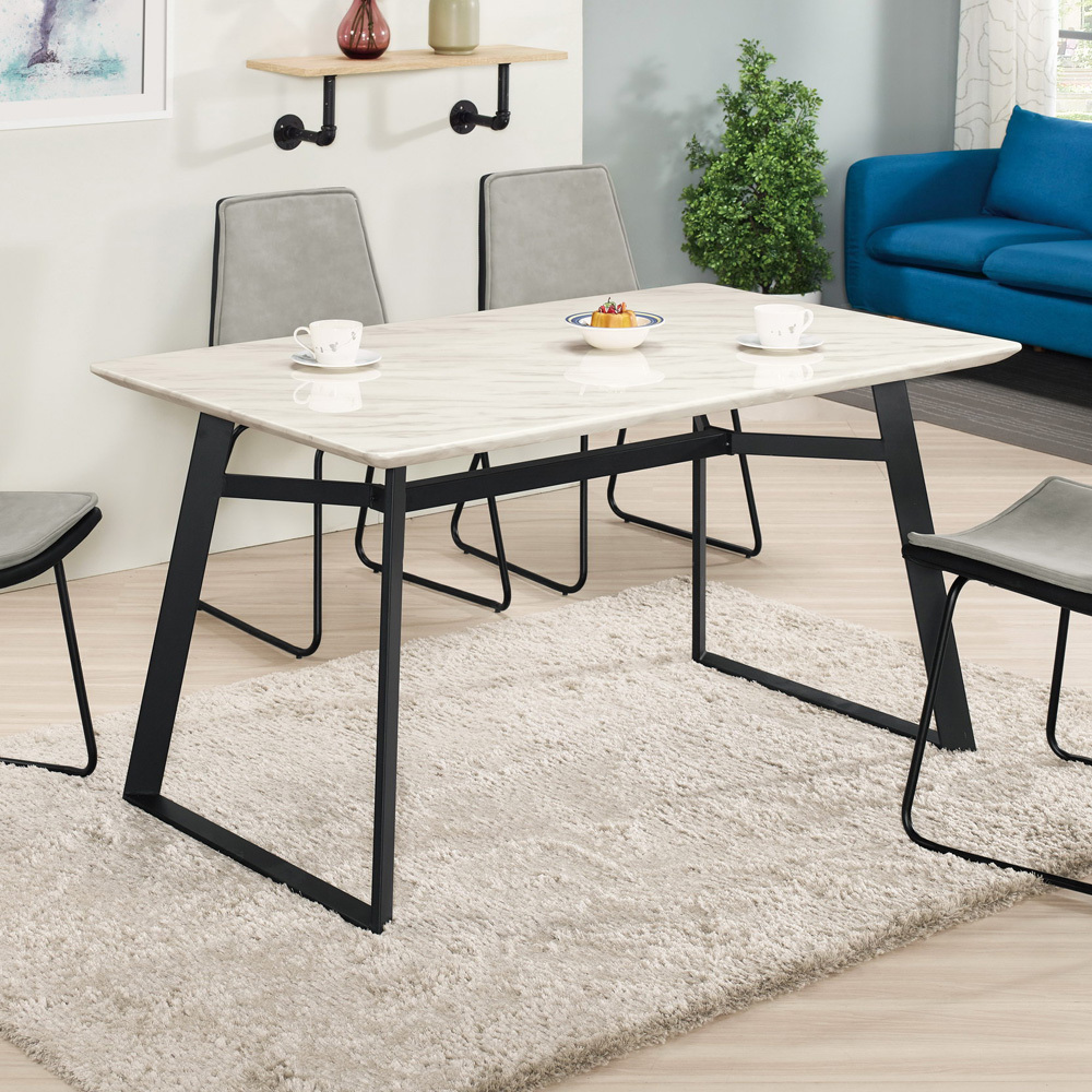 巴莫5尺工業風石面餐桌