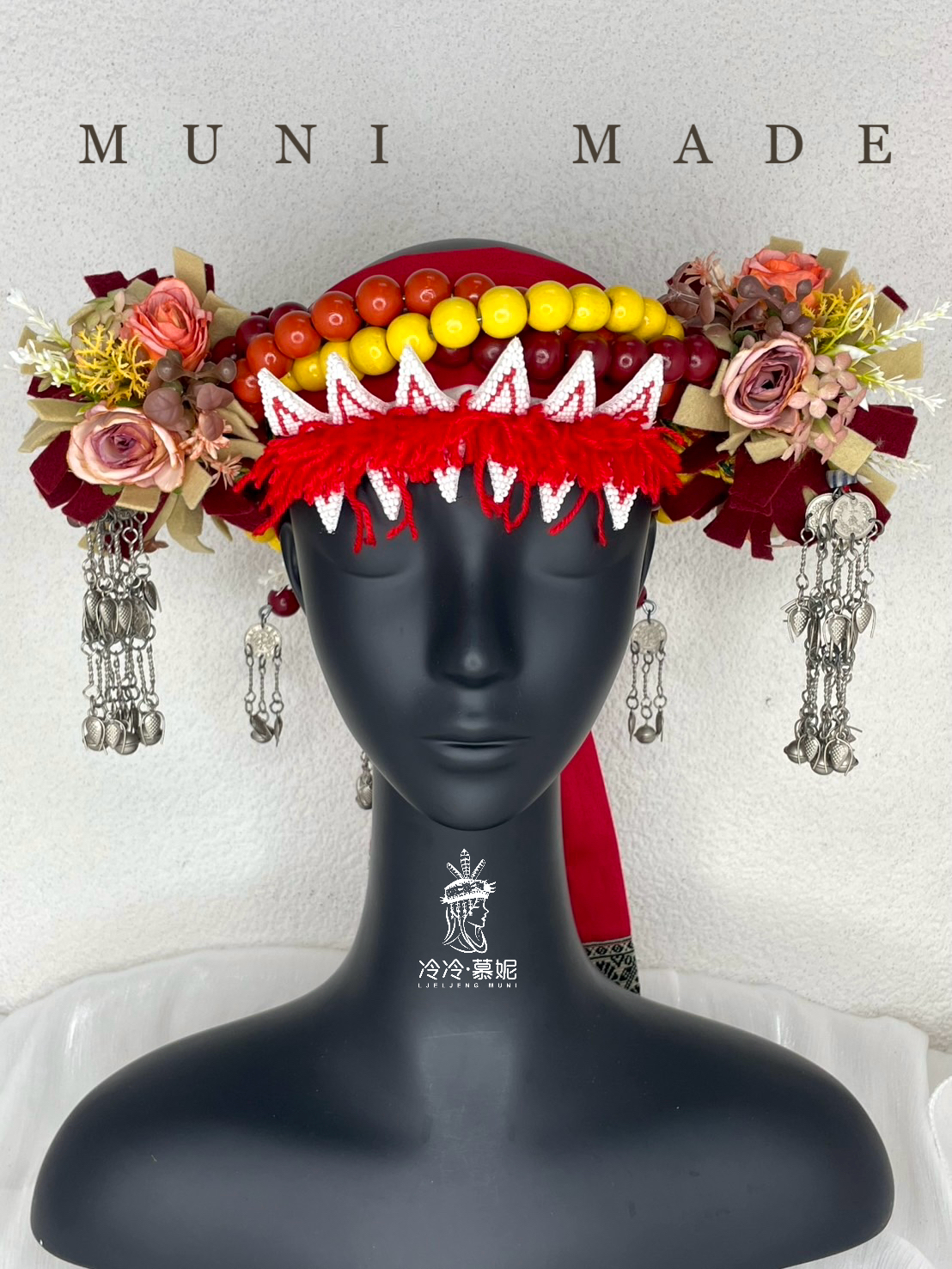 M-No.86木珠配花頭飾56cm