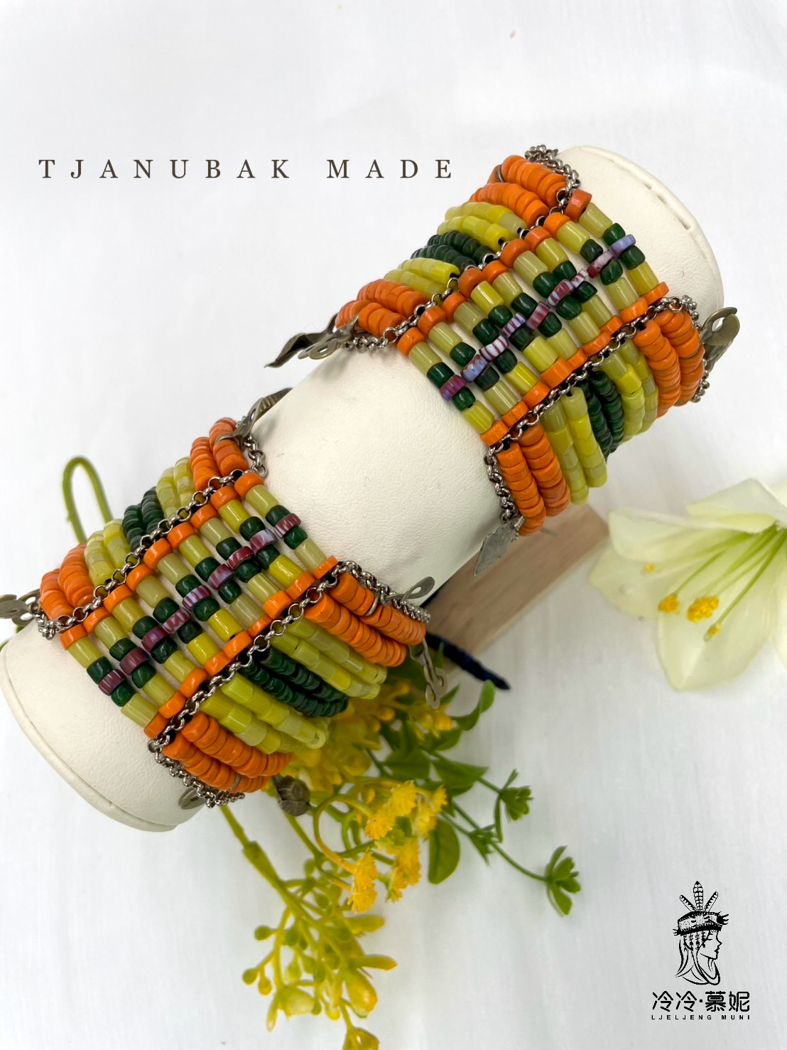 W-No.36貿易老珠手鍊十排手鍊16cm