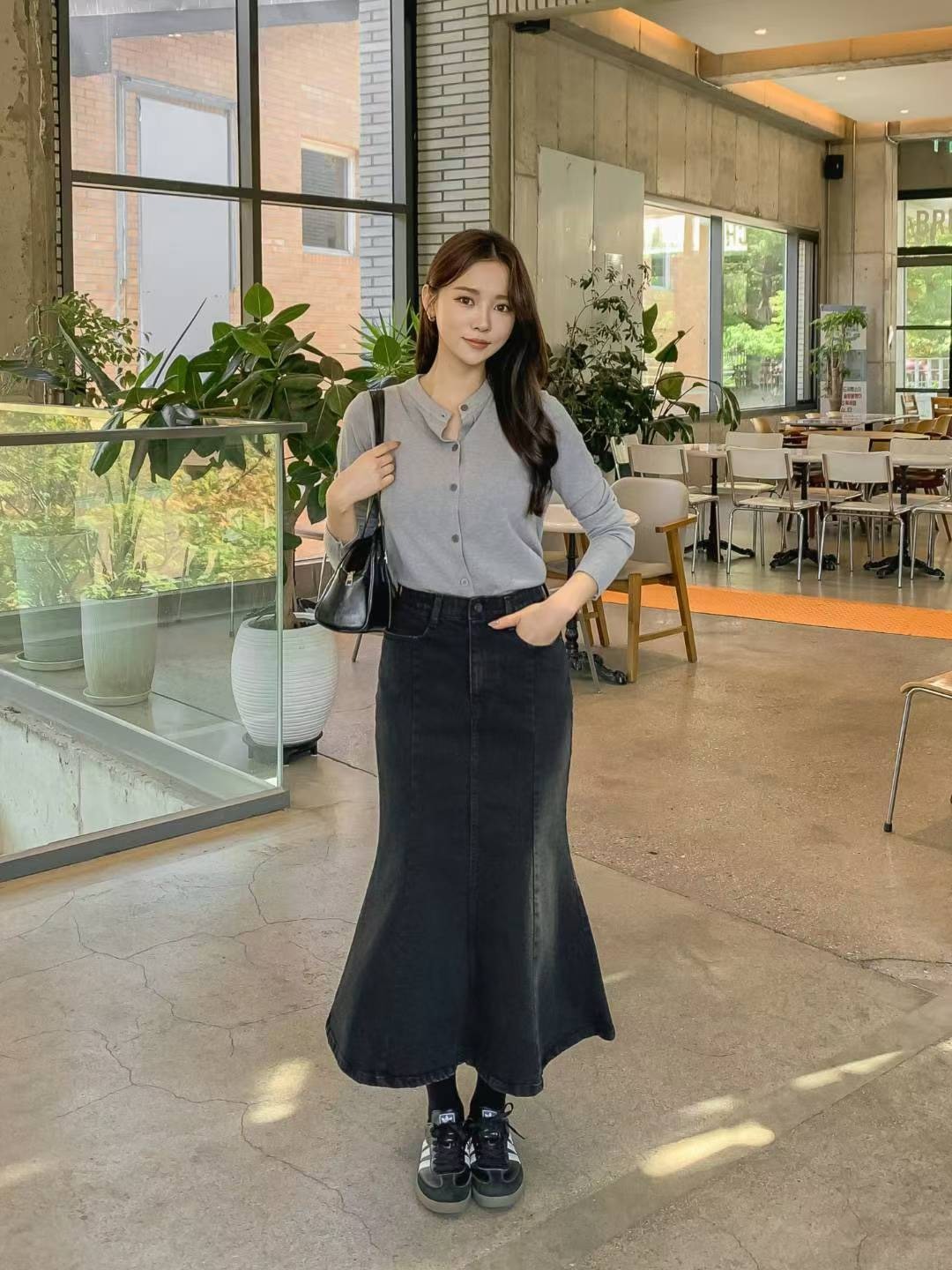 1046牛仔魚尾長裙