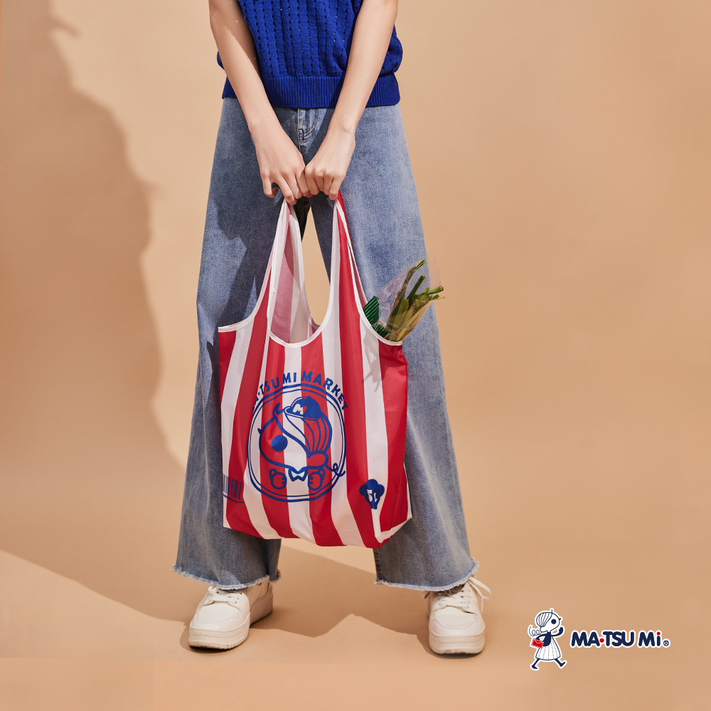 MA‧TSU Mi 瑪娃超市環保購物袋(紅.深藍)
