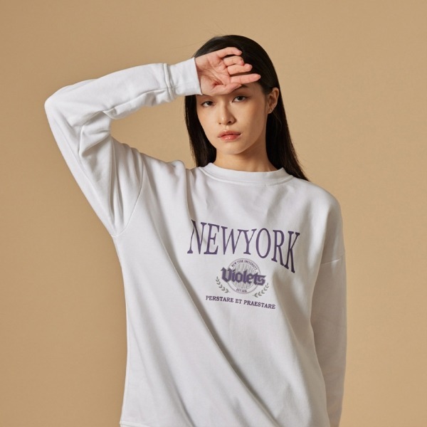 NCAA TEE 白色 深藍色 紐約 密西根 圓領 休閒 基本 印花 內刷毛 長袖 長T 大學T【7355102】