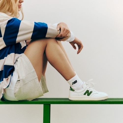 NEW BALANCE 休閒鞋 NB 500 白綠 皮革 復古鞋 女 CT500CLC