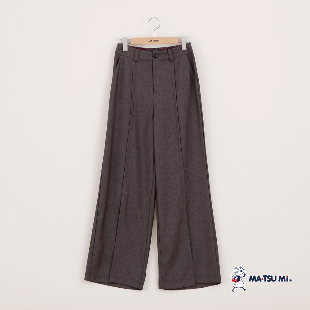 MA‧TSU Mi 簡約前開岔垂墜感寬褲(深藍.深灰)