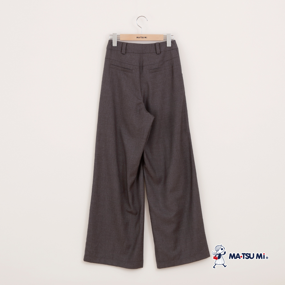 MA‧TSU Mi 簡約前開岔垂墜感寬褲(深藍.深灰)