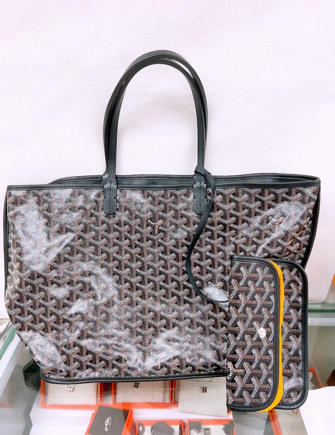 Goyard anjou pm tote black
