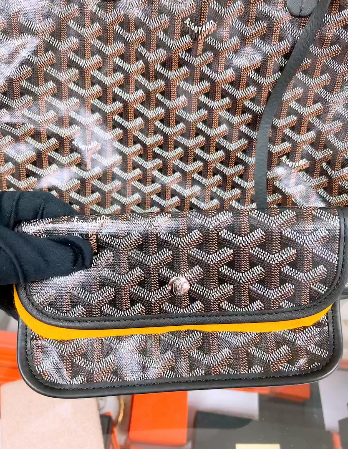 Goyard anjou pm tote black