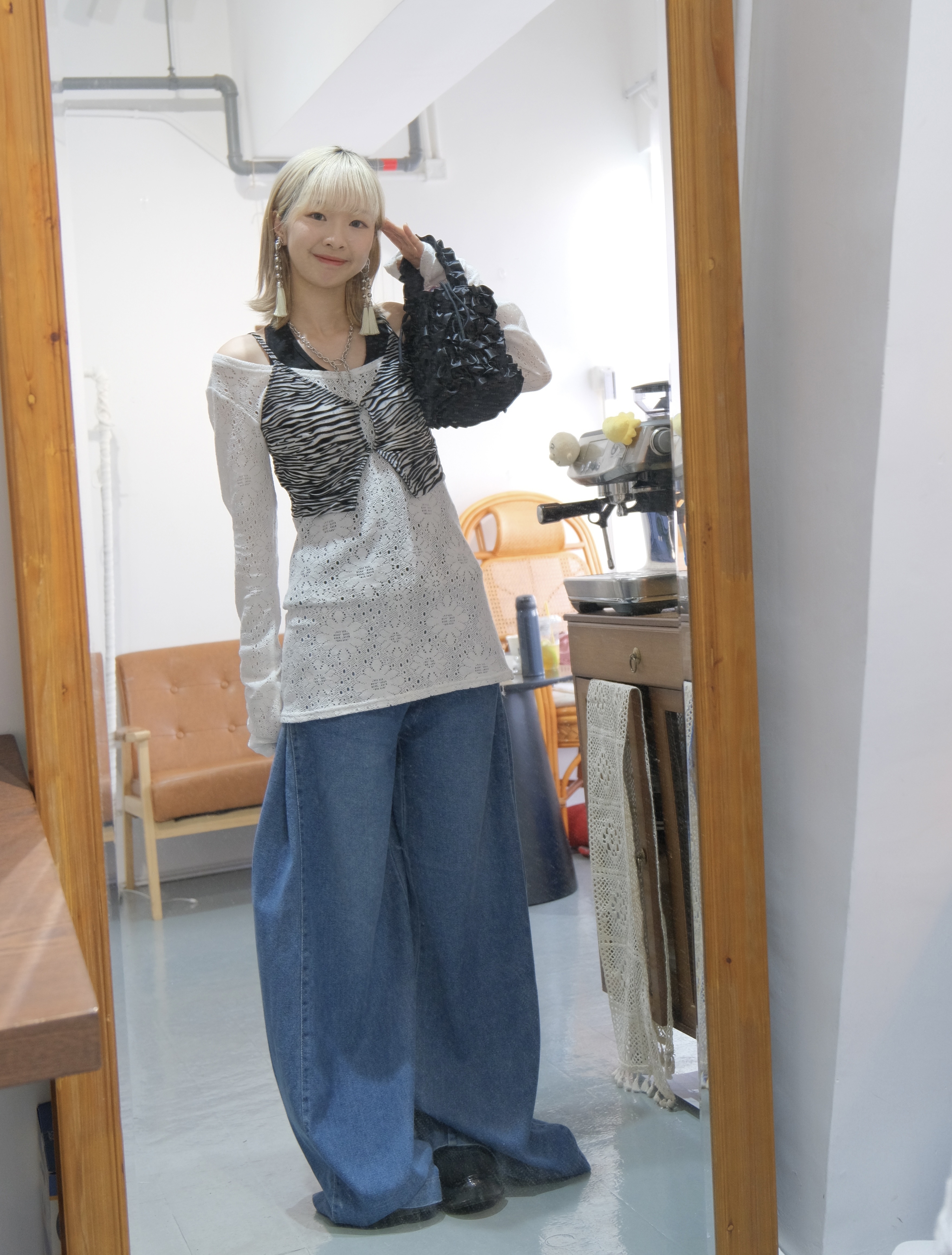 [預訂]Vol.137斑馬紋設計扣短款外搭