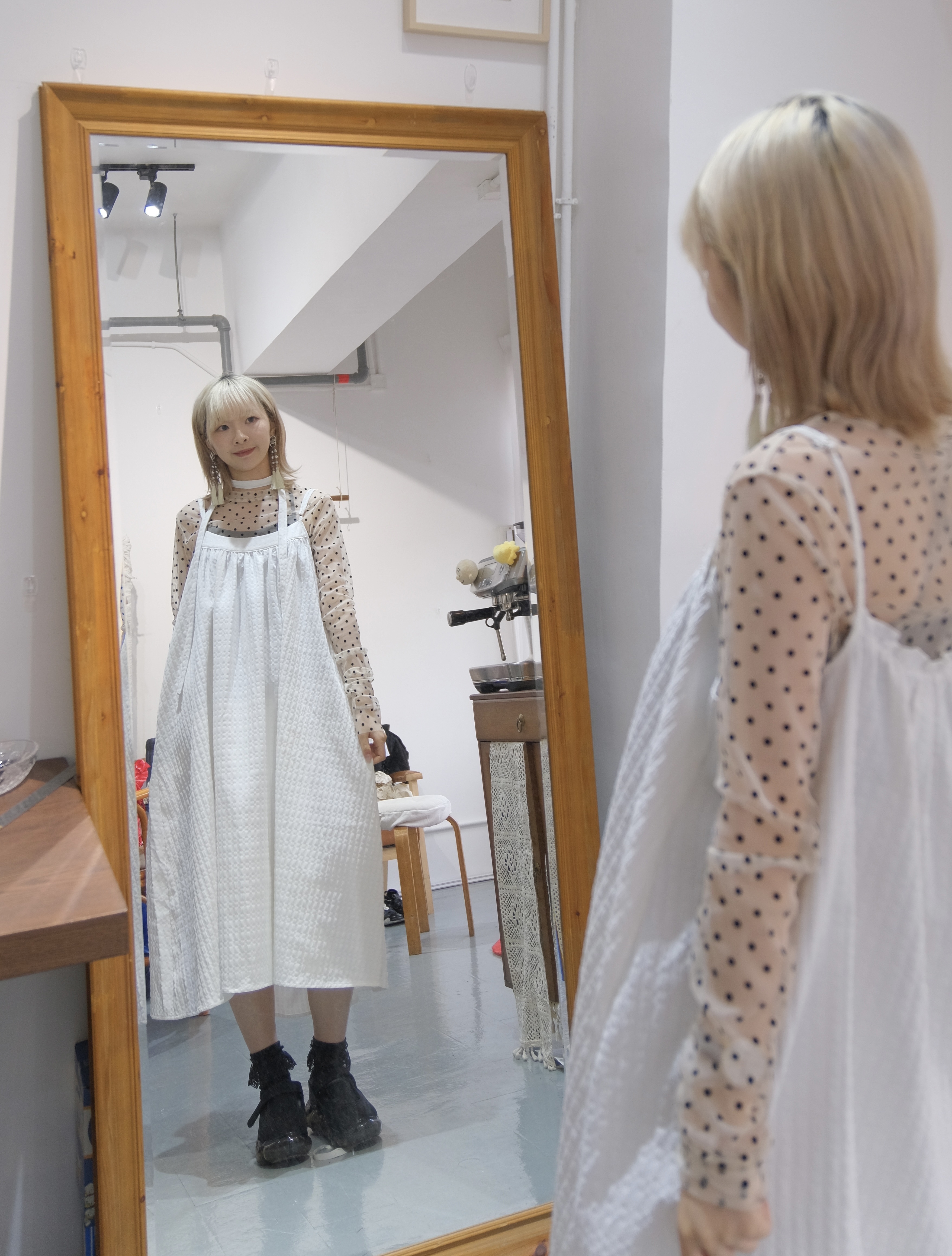 [現貨]Vol.136 前後兩穿！配頸帶暗格紋高質OPS