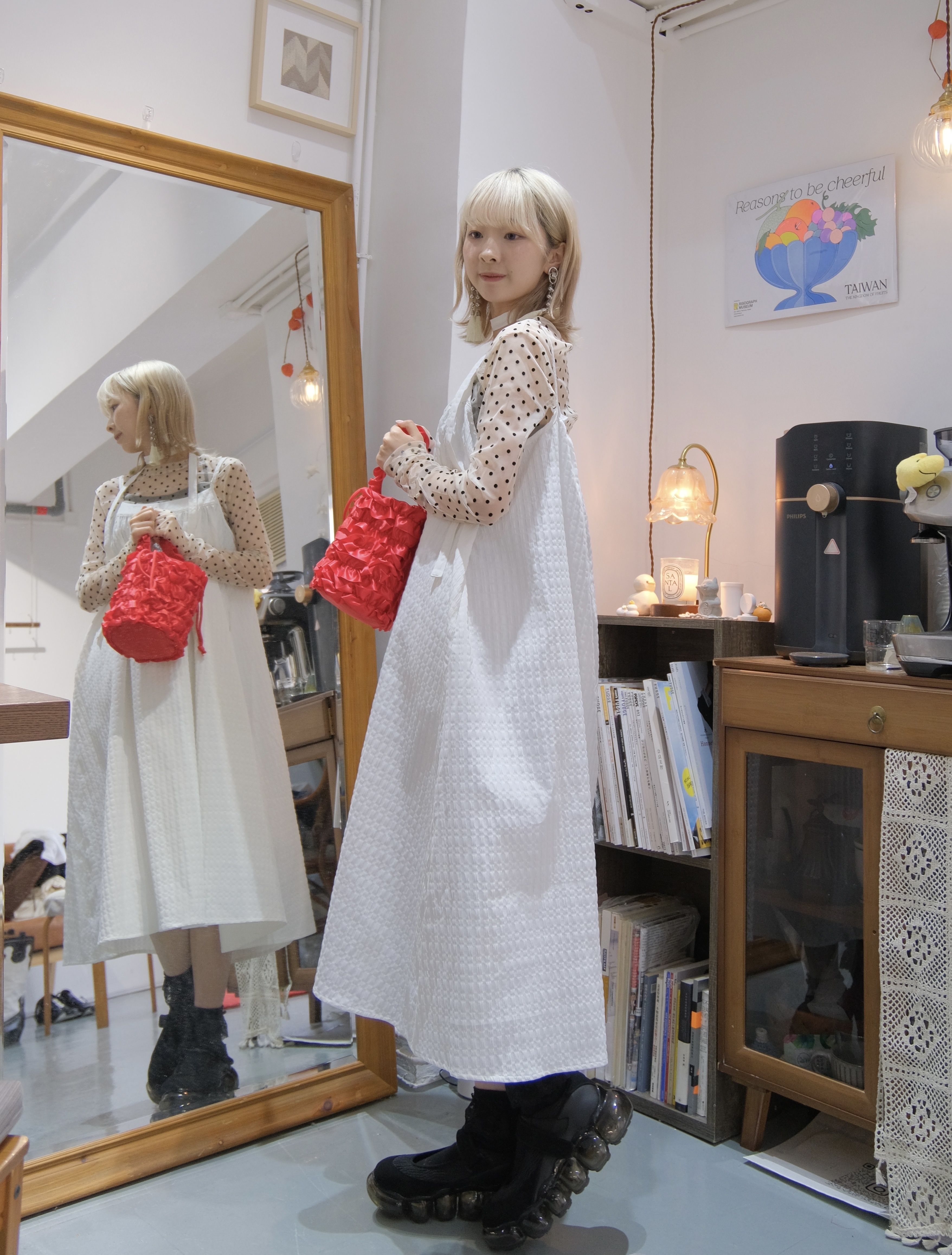 [現貨]Vol.136 前後兩穿！配頸帶暗格紋高質OPS