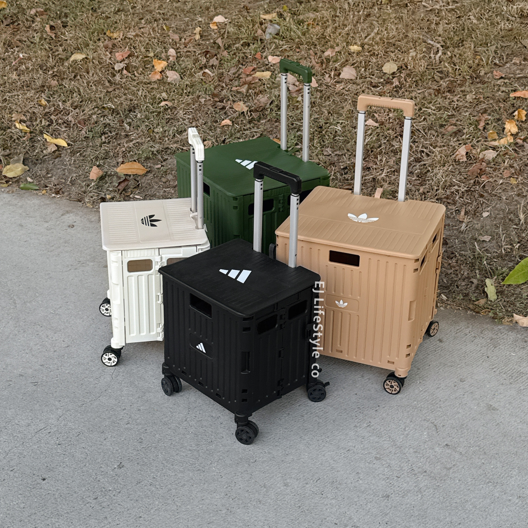 ADIDAS 野餐推車 2025新色 三葉草 奶油色 全黑色 青綠 奶茶 杯架 收納置物 / 現貨