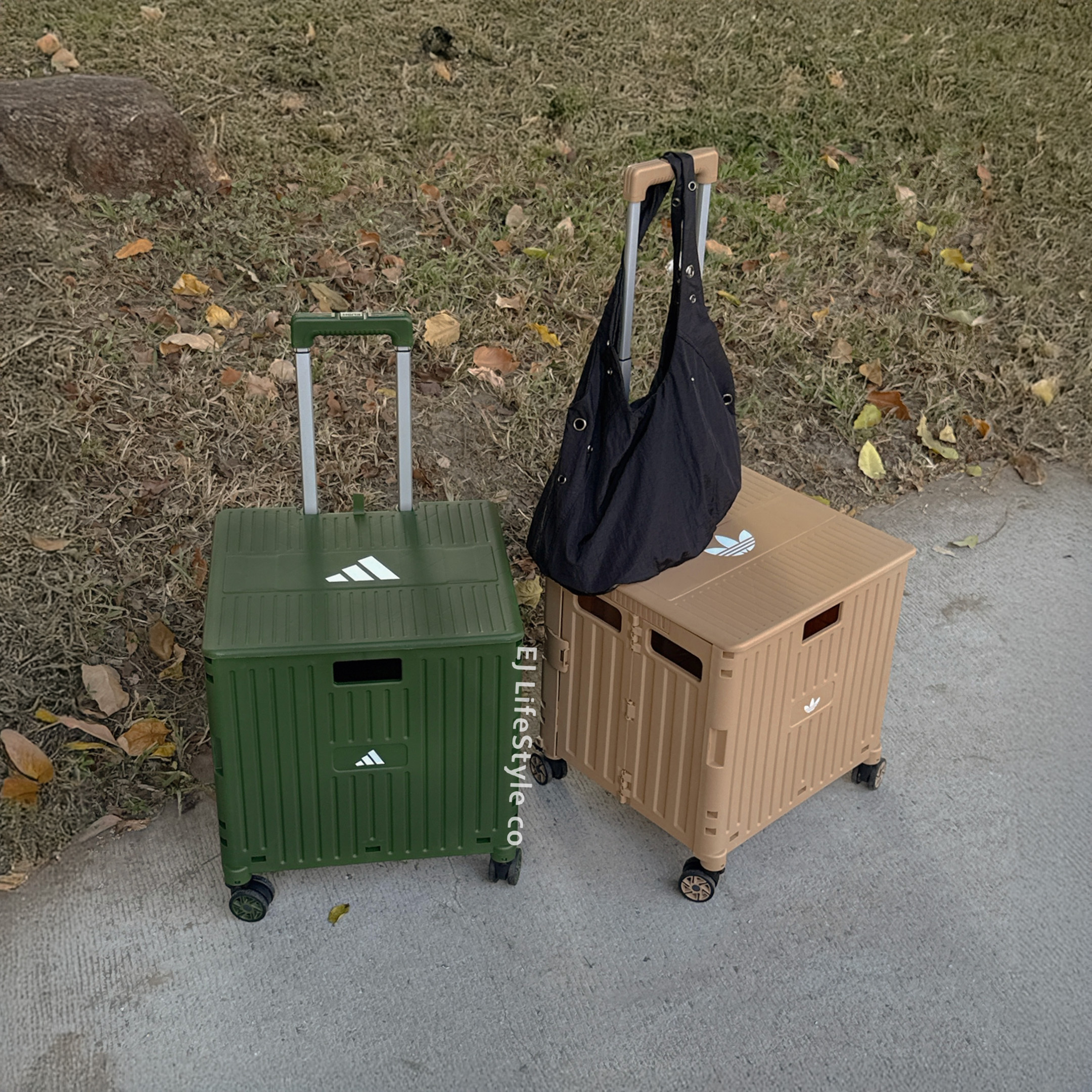 ADIDAS 野餐推車 2025新色 三葉草 奶油色 全黑色 青綠 奶茶 杯架 收納置物 / 現貨